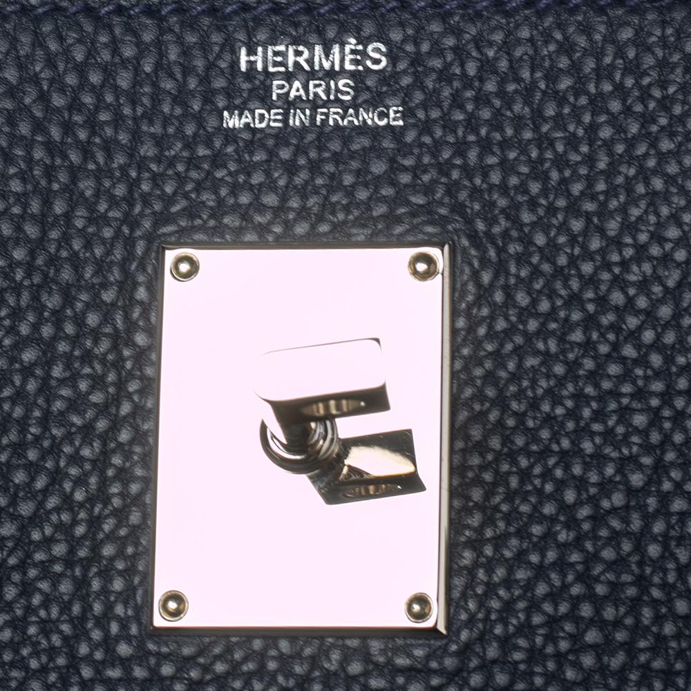 Hermes Blue Nuit Togo Leather Palladium Plated HAC Birkin 40 Bag 2