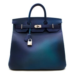 Hermes Blue Nuit / Violet Limited Edition Cosmos HAC Birkin 40