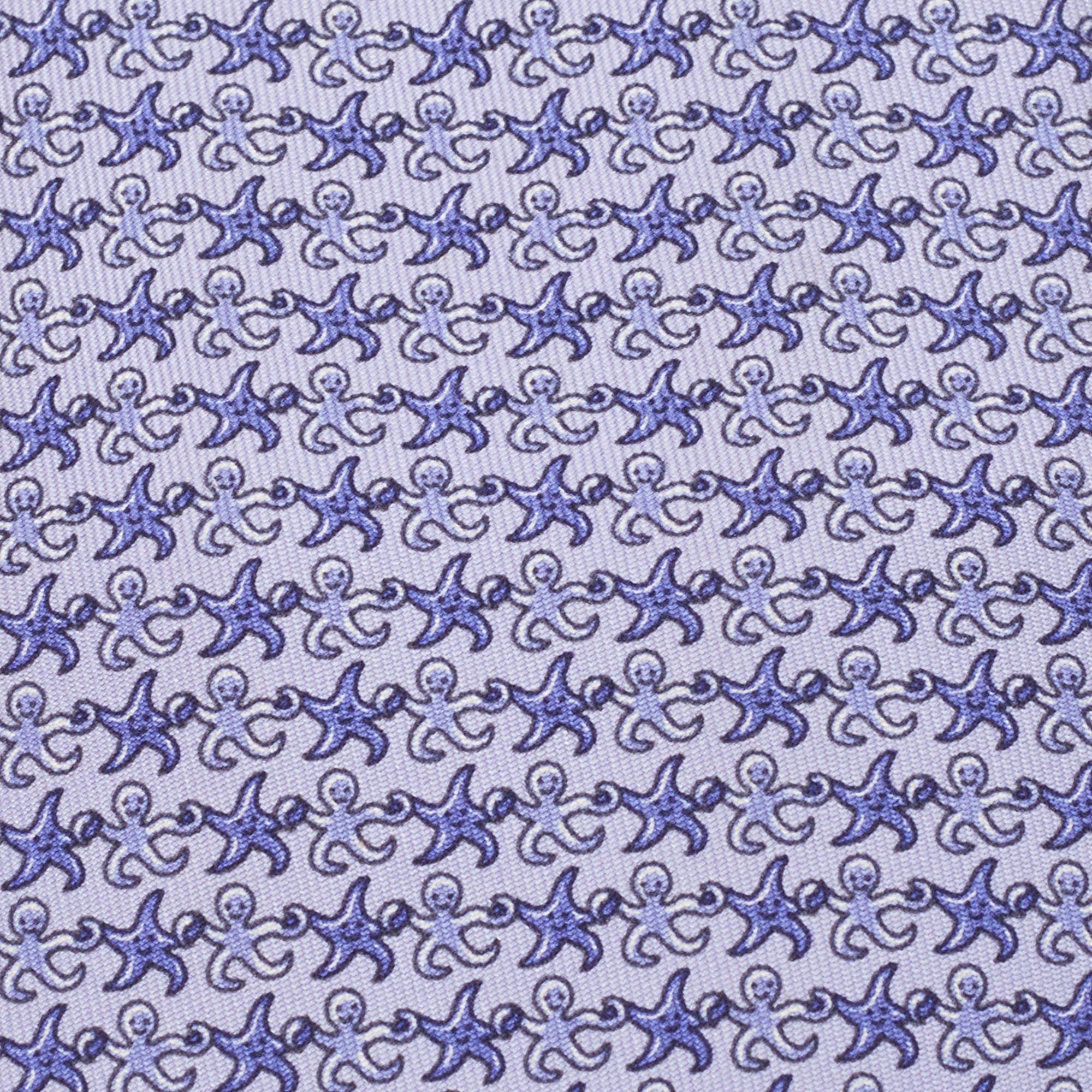 Hermes Blue Octopus & Starfish Print Silk Tie 7
