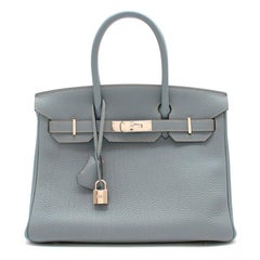Hermes Blue Orage Togo Leather 30cm Birkin