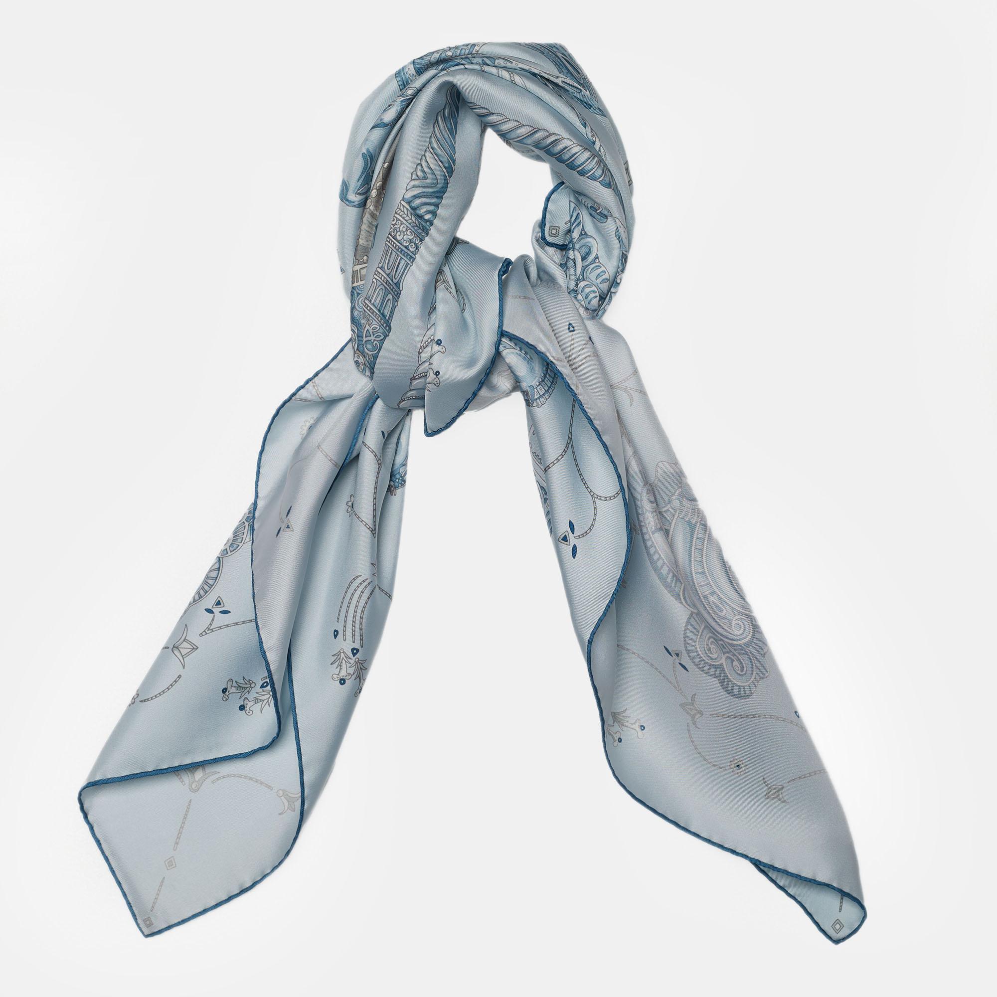 An essential Hermès accessory, the label's scarves are as iconic as any other creation from the brand and are collector's favorites. This rendition is carefully cut from luxurious silk and designed with the Ors Nomades print, showcasing the label's