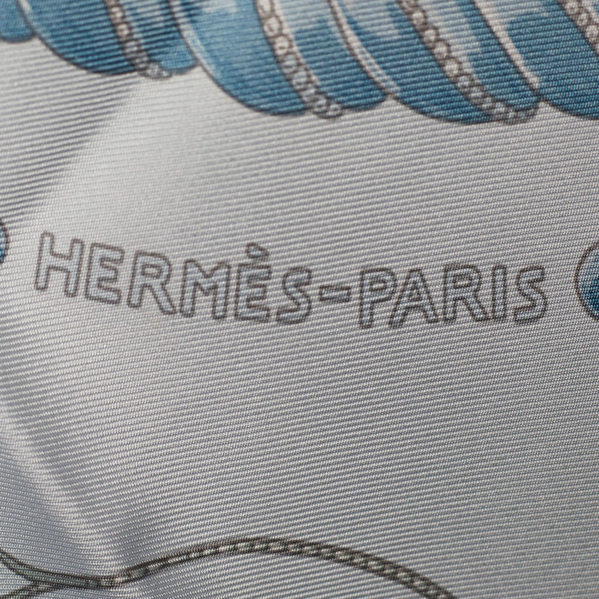 Women's Hermès Blue Ors Nomades Silk Scarf