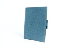 Hermès Blue Ostrich Leather Vision Large Agenda Notebook Cover 7hz0821 Tech