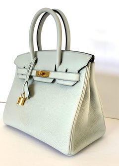 Hermès bleu pâle Birkin 30cm Gold Hardware Clemence