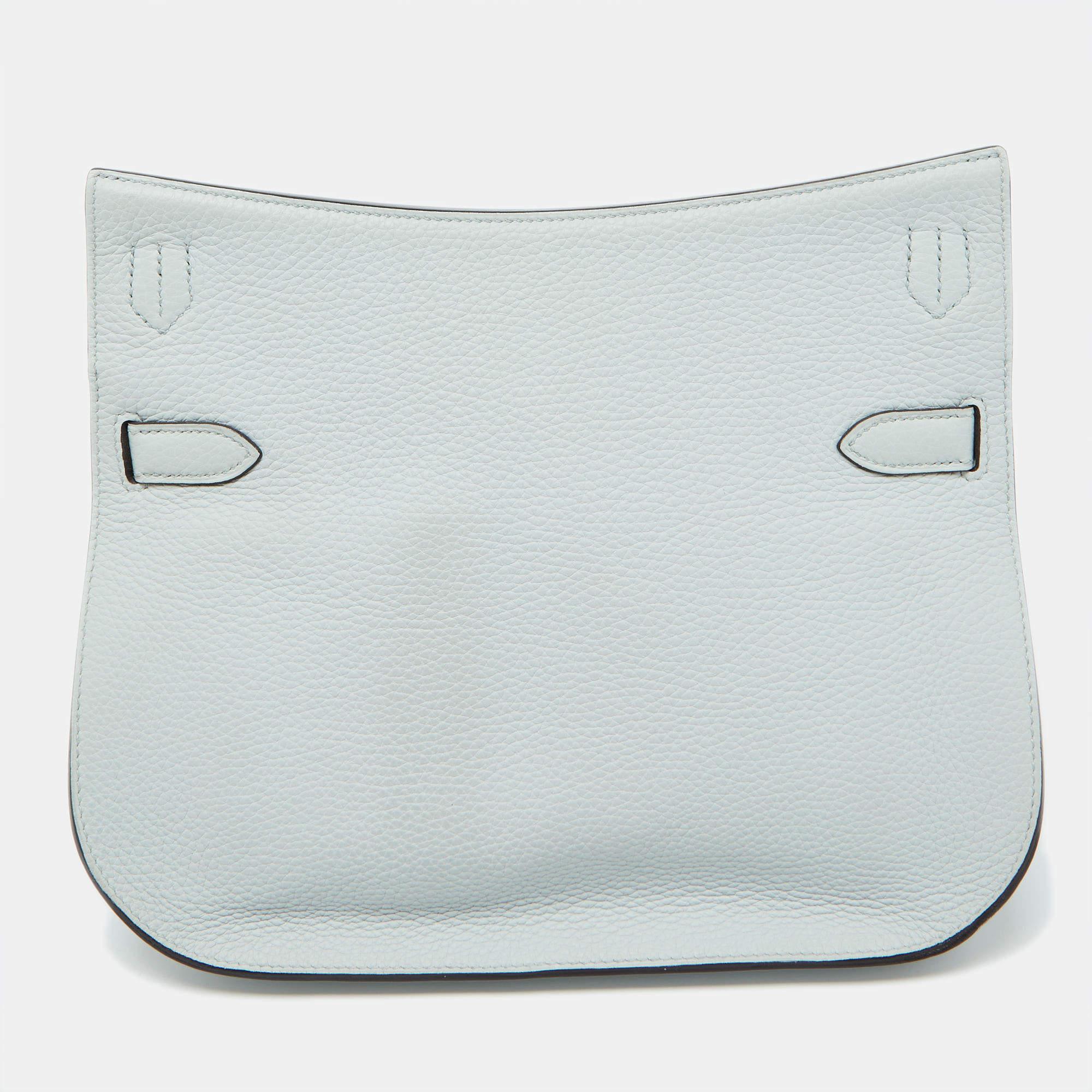 Hermès Blue Pale Taurillon Clemence Leather Palladium Finish Jypsiere 28 Bag In Excellent Condition In Dubai, Al Qouz 2