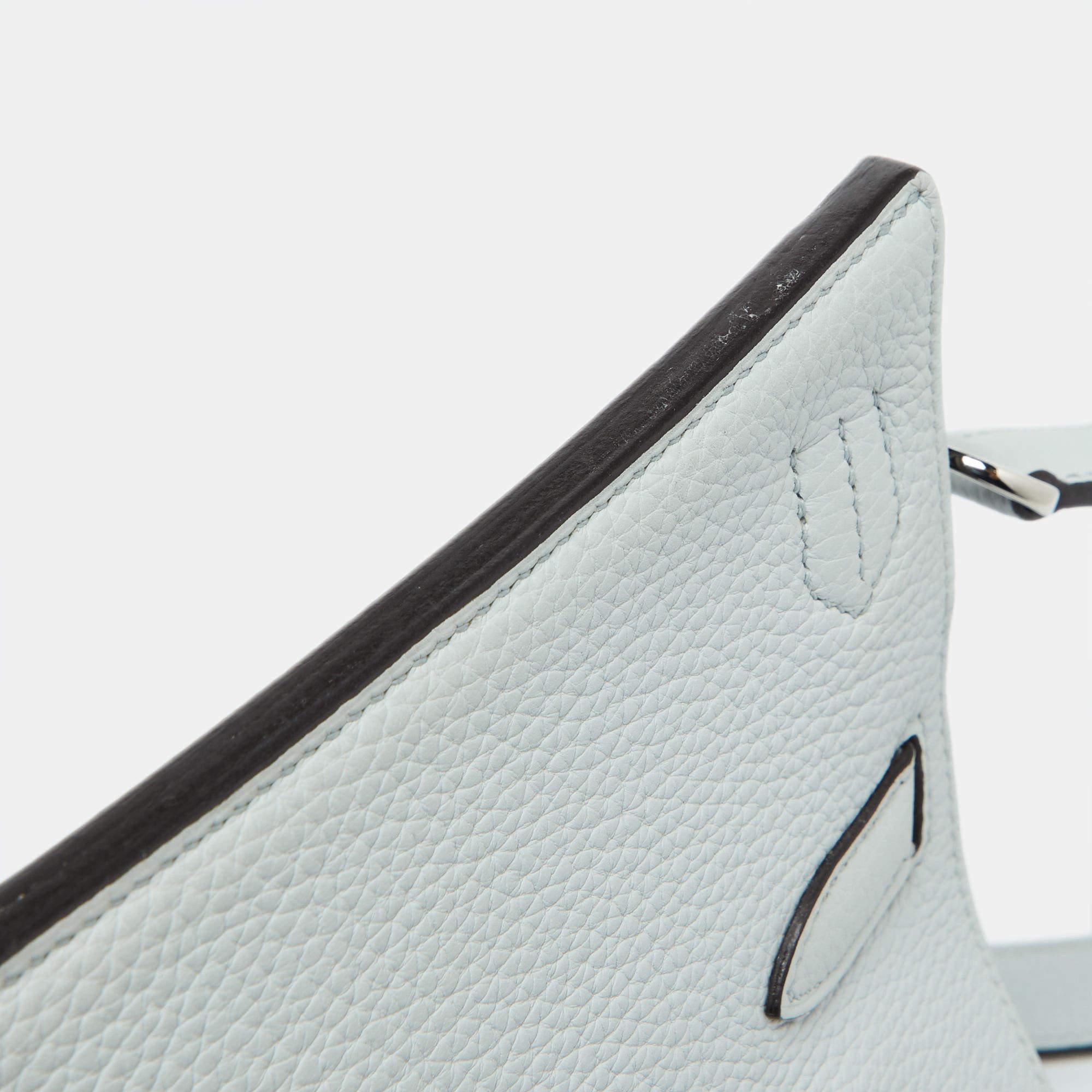 Women's Hermès Blue Pale Taurillon Clemence Leather Palladium Finish Jypsiere 28 Bag