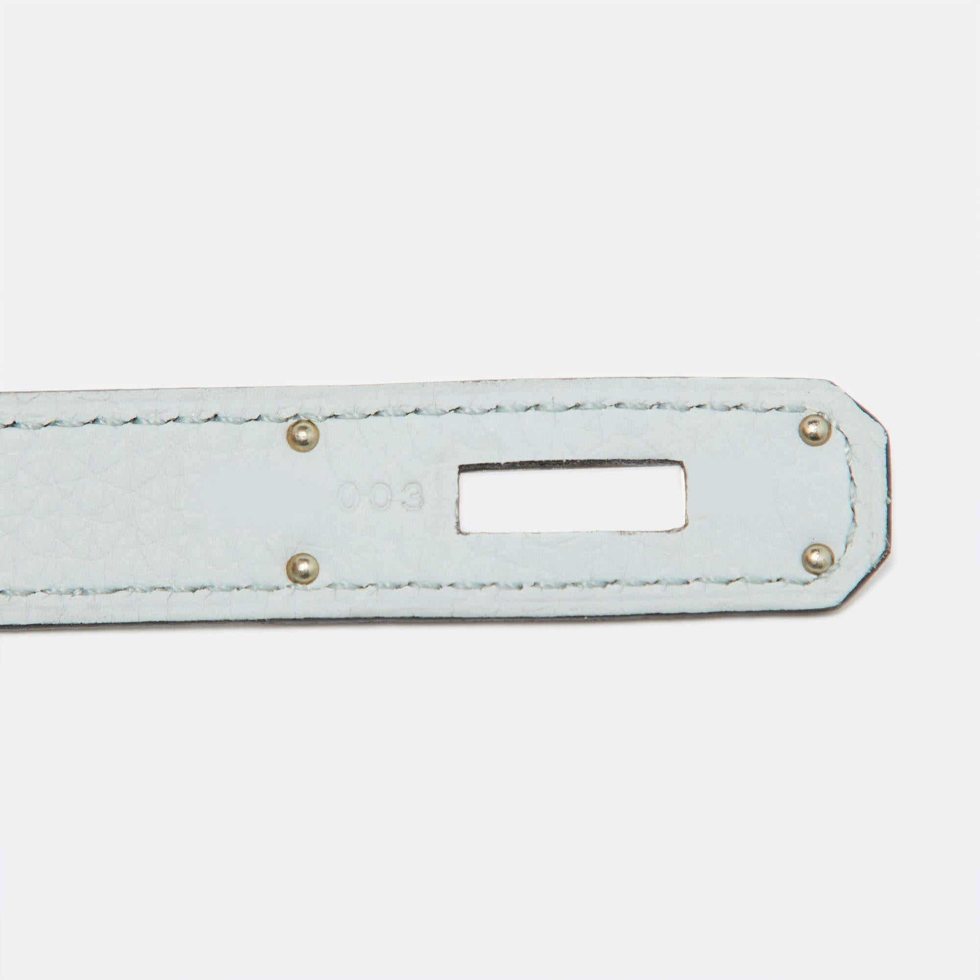 Hermès Blue Pale Taurillon Clemence Leather Palladium Finish Jypsiere 28 Bag 4
