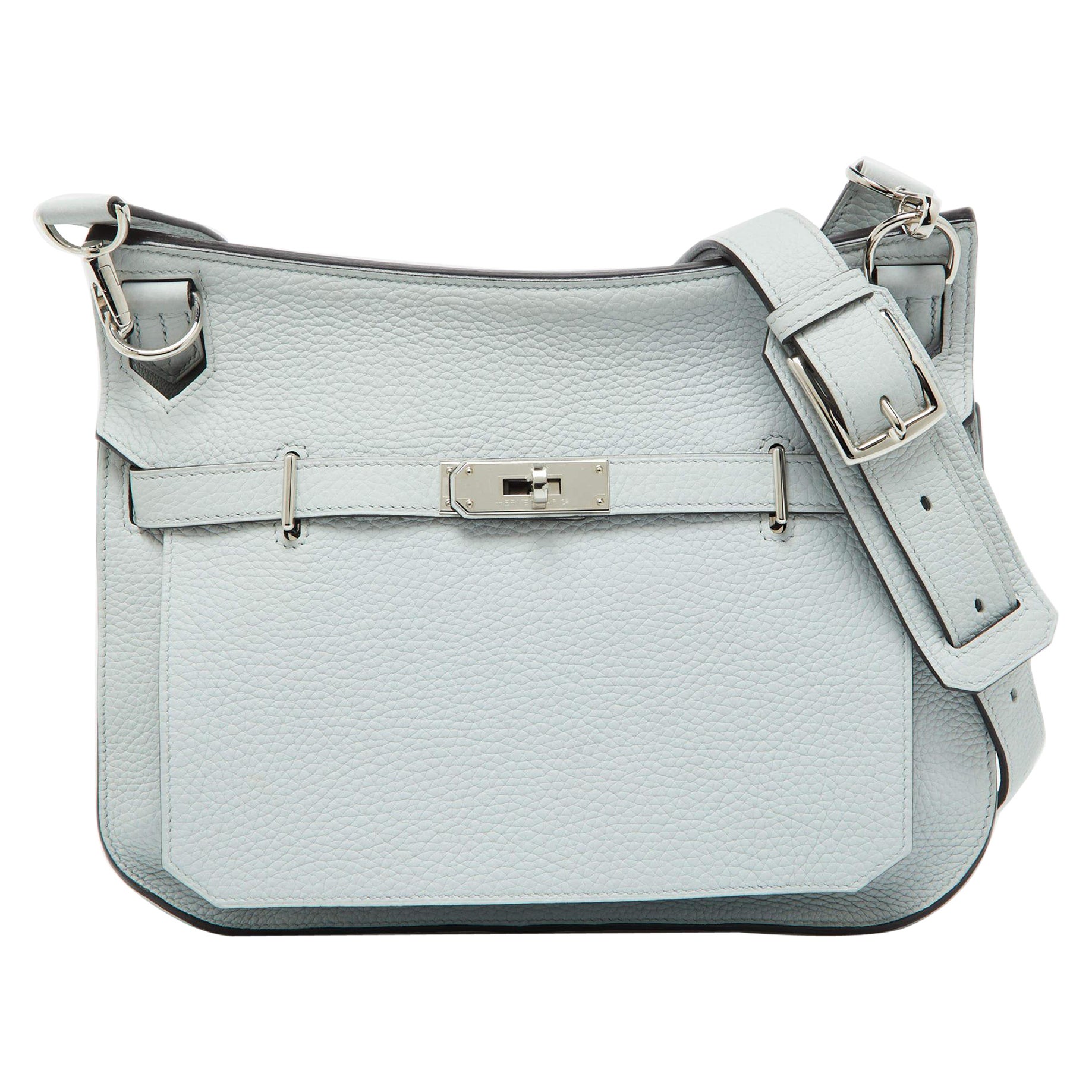 Hermès Blue Pale Taurillon Clemence Leather Palladium Finish Jypsiere 28 Bag