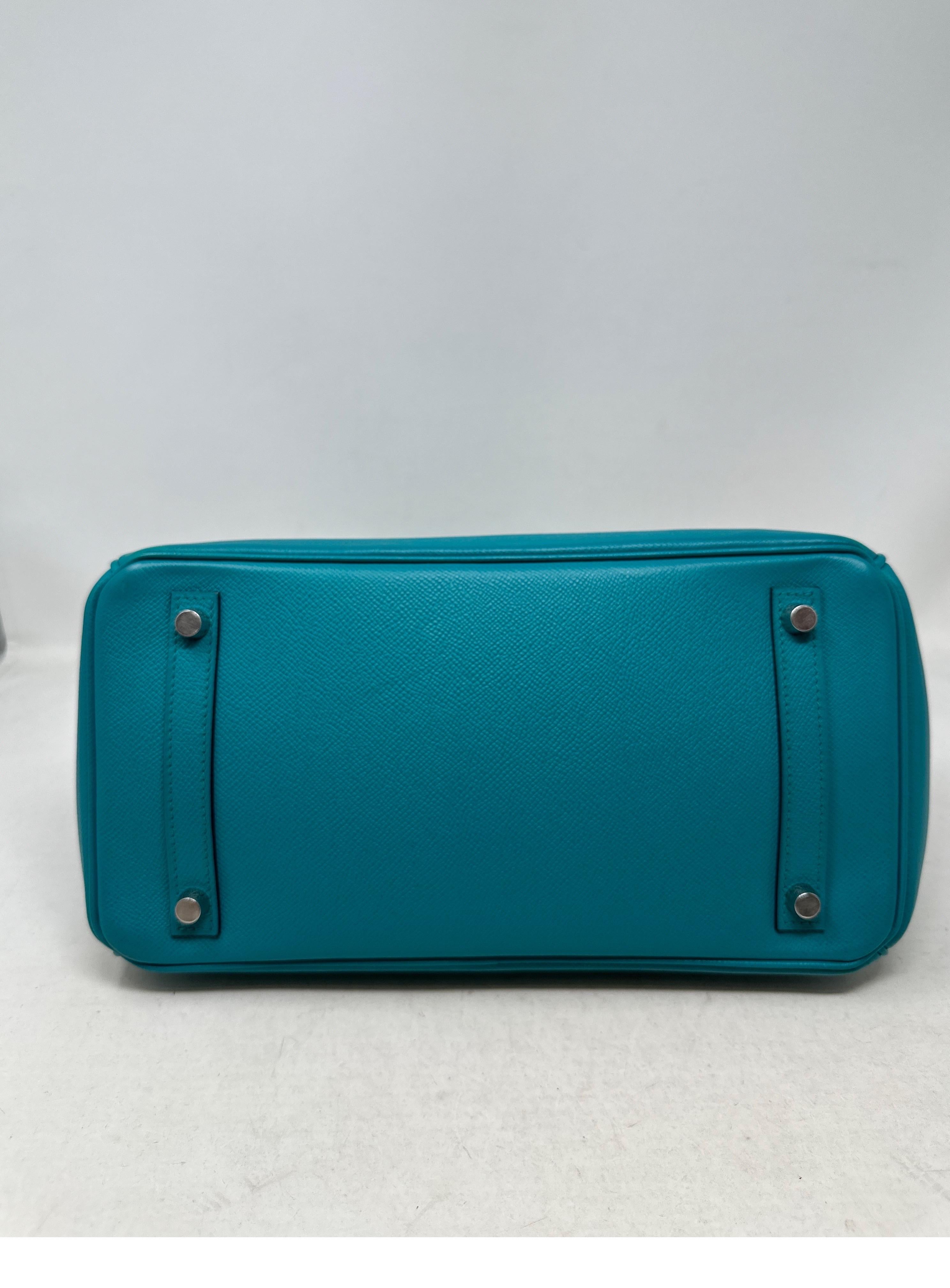 Hermes Blue Paon Birkin 30 Bag 7