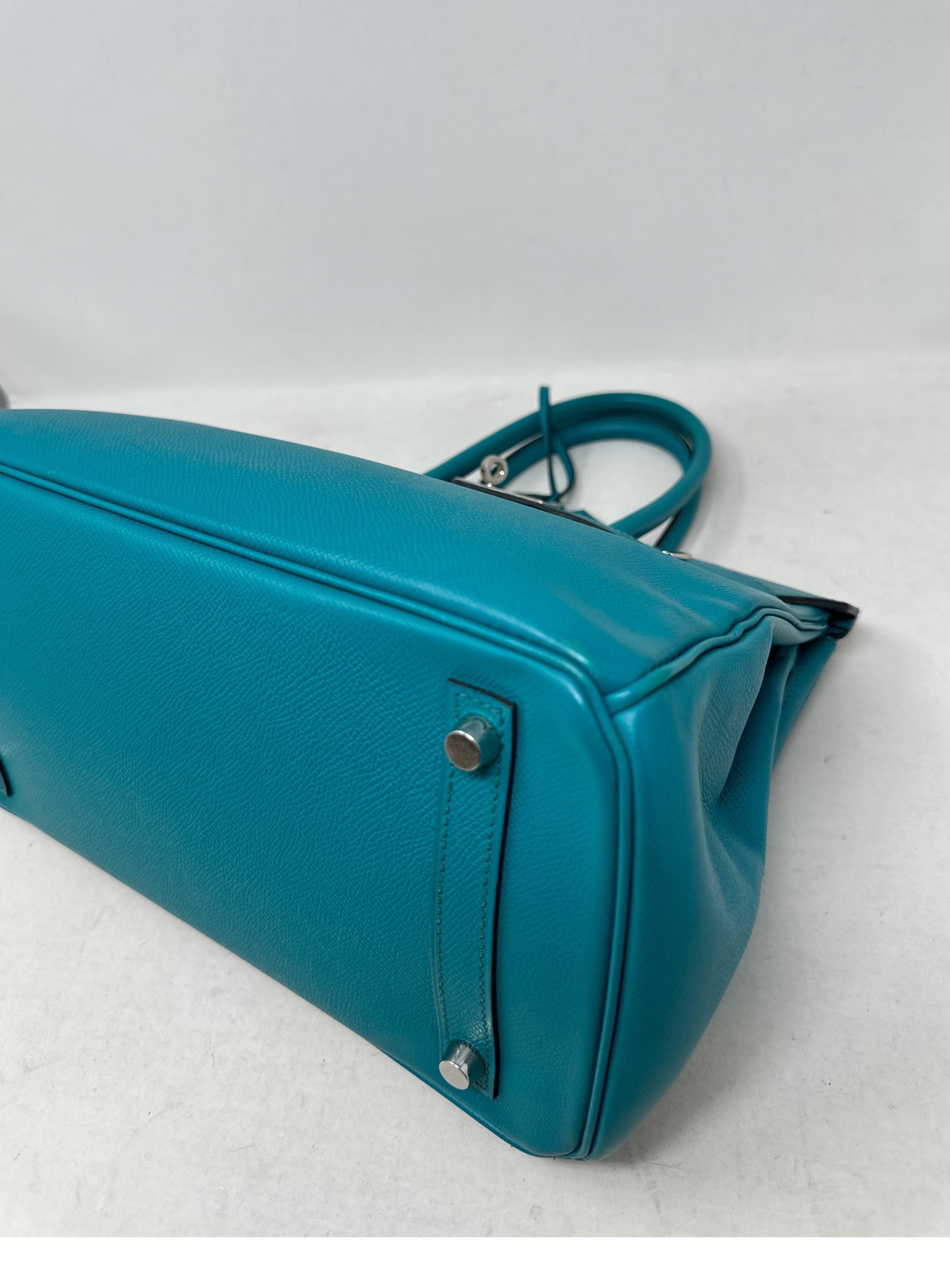 Hermes Blue Paon Birkin 30 Bag  8