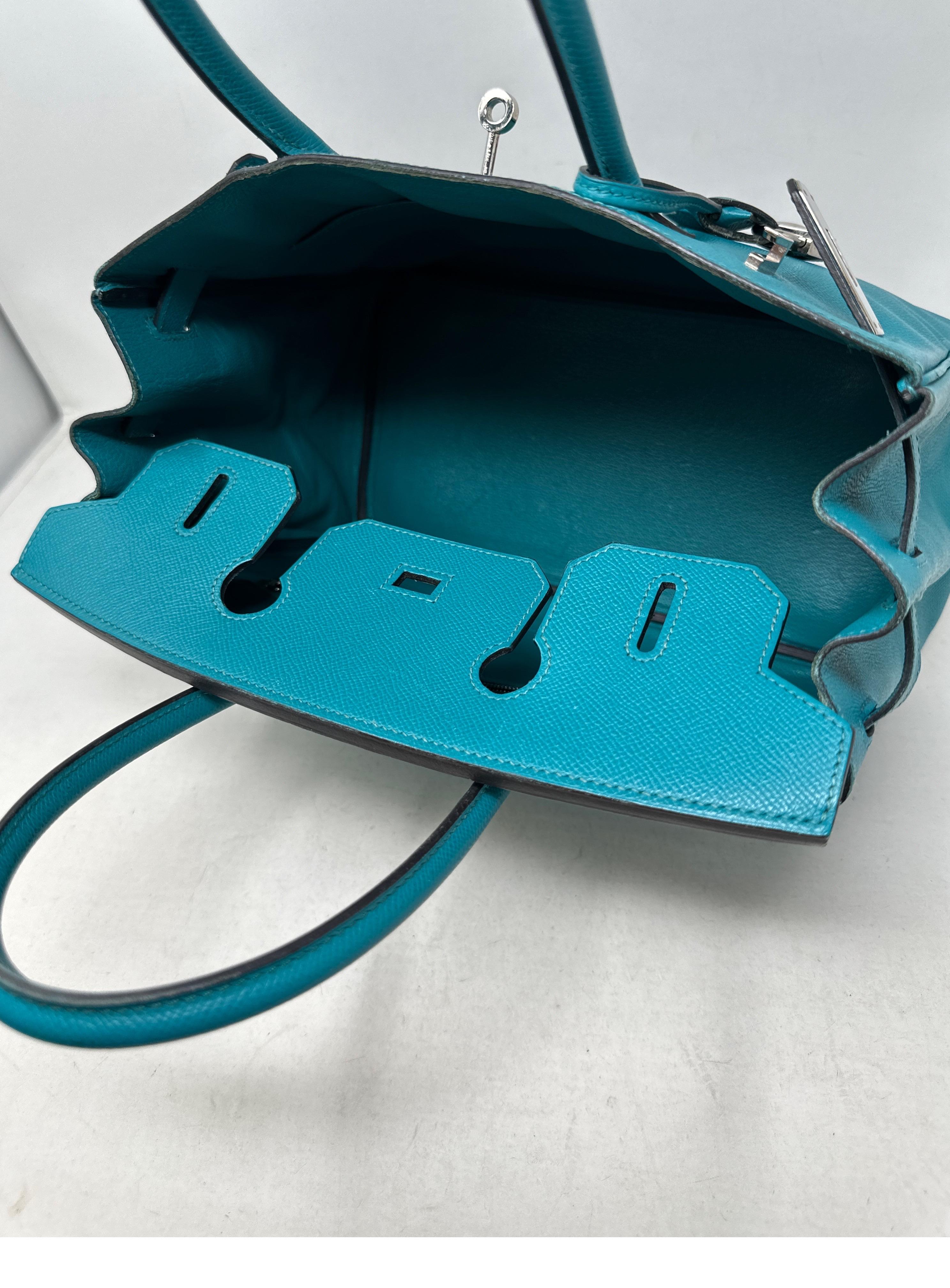 Hermes Blue Paon Birkin 30 Bag 14