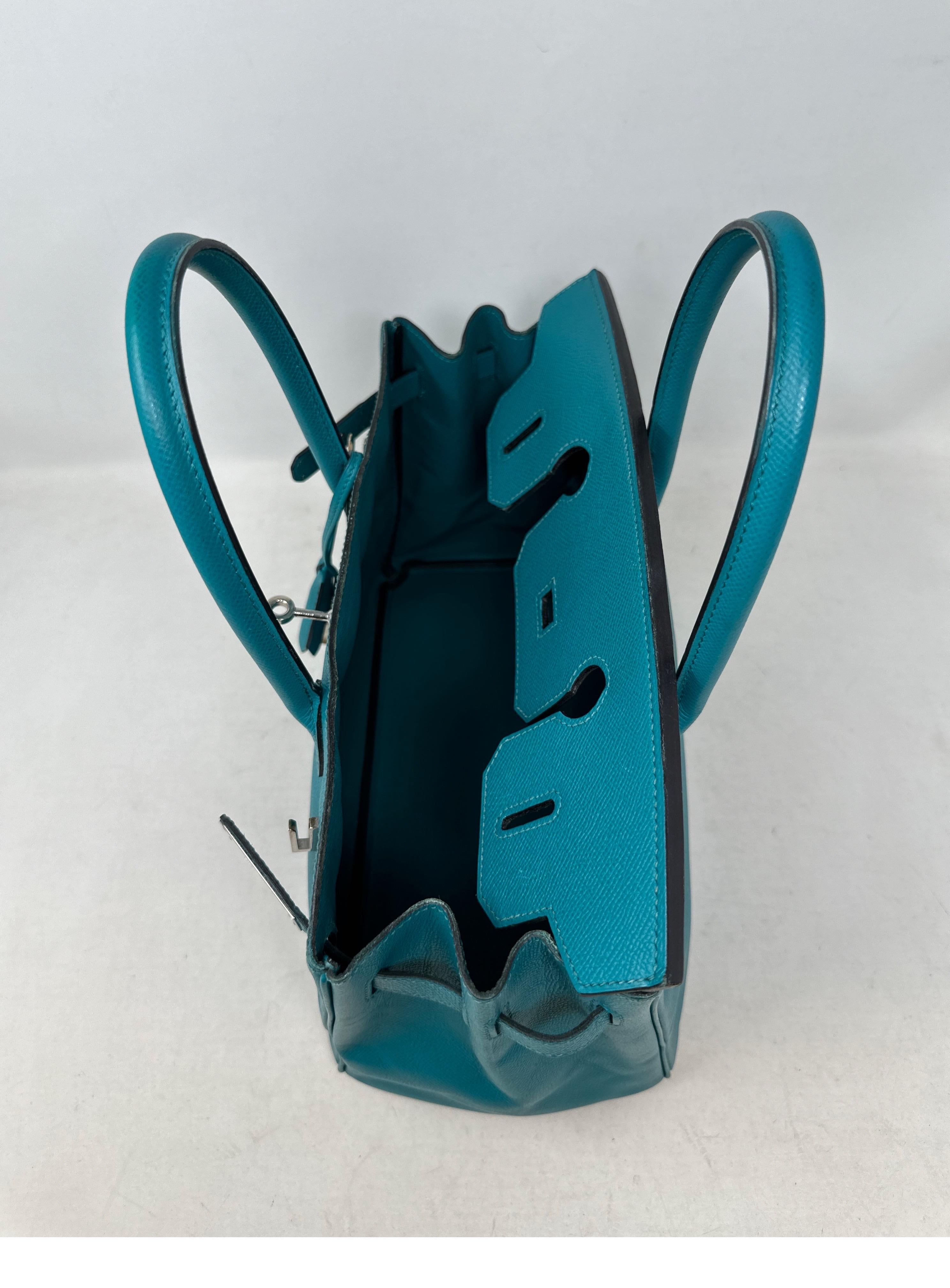 Hermes Blue Paon Birkin 30 Bag 15