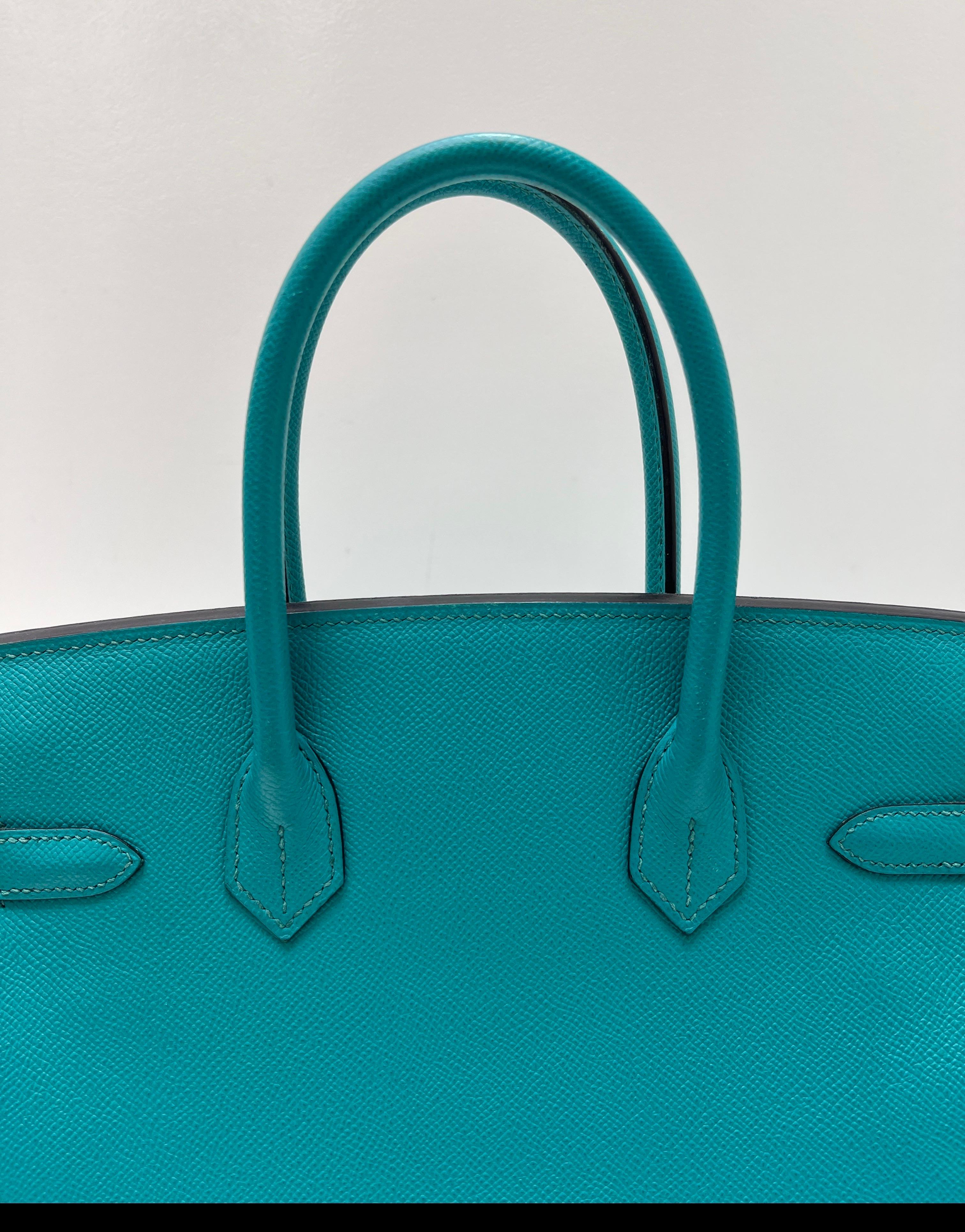 Sac Hermes Birkin 30 bleu Paon en vente 14