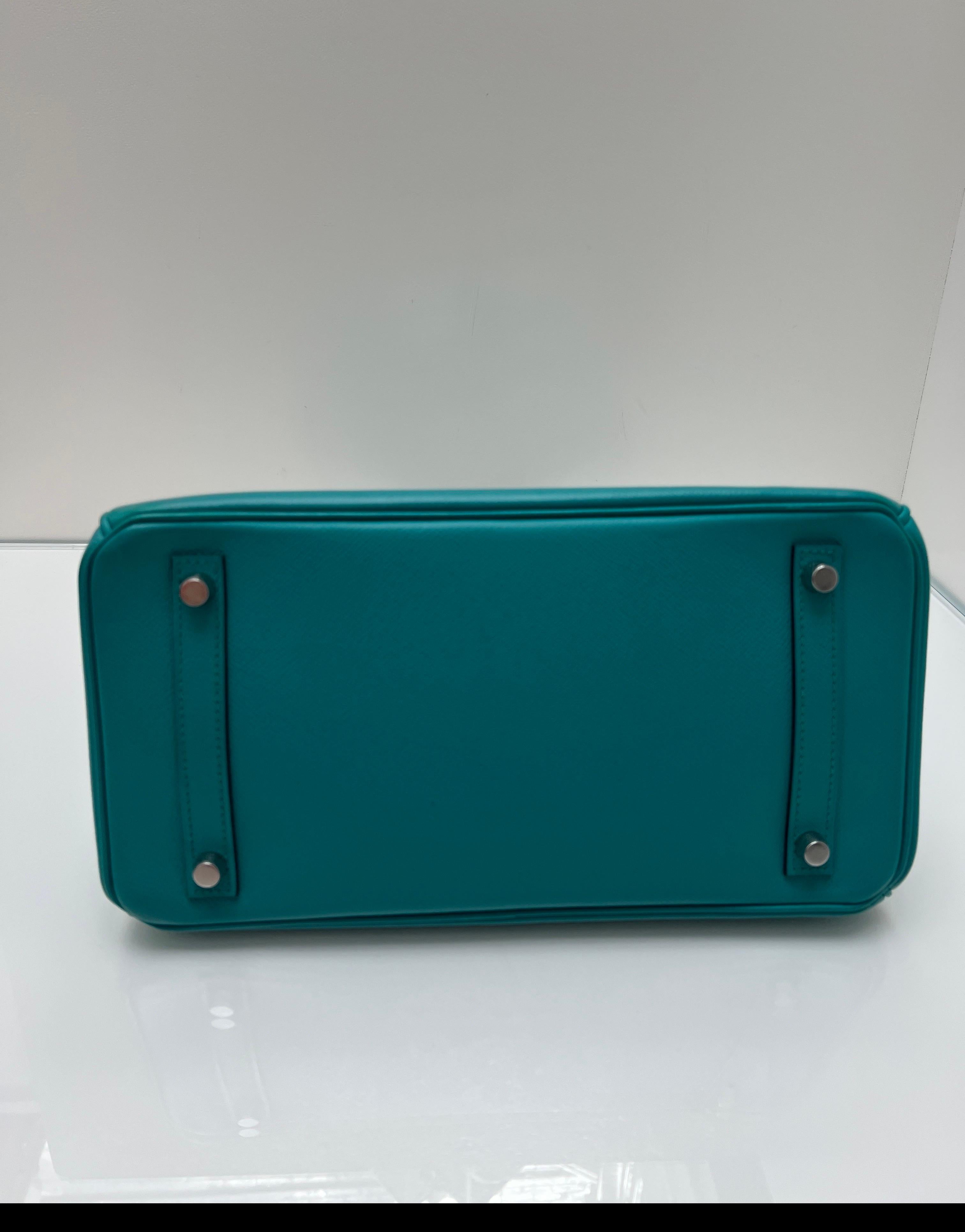 Sac Hermes Birkin 30 bleu Paon en vente 2