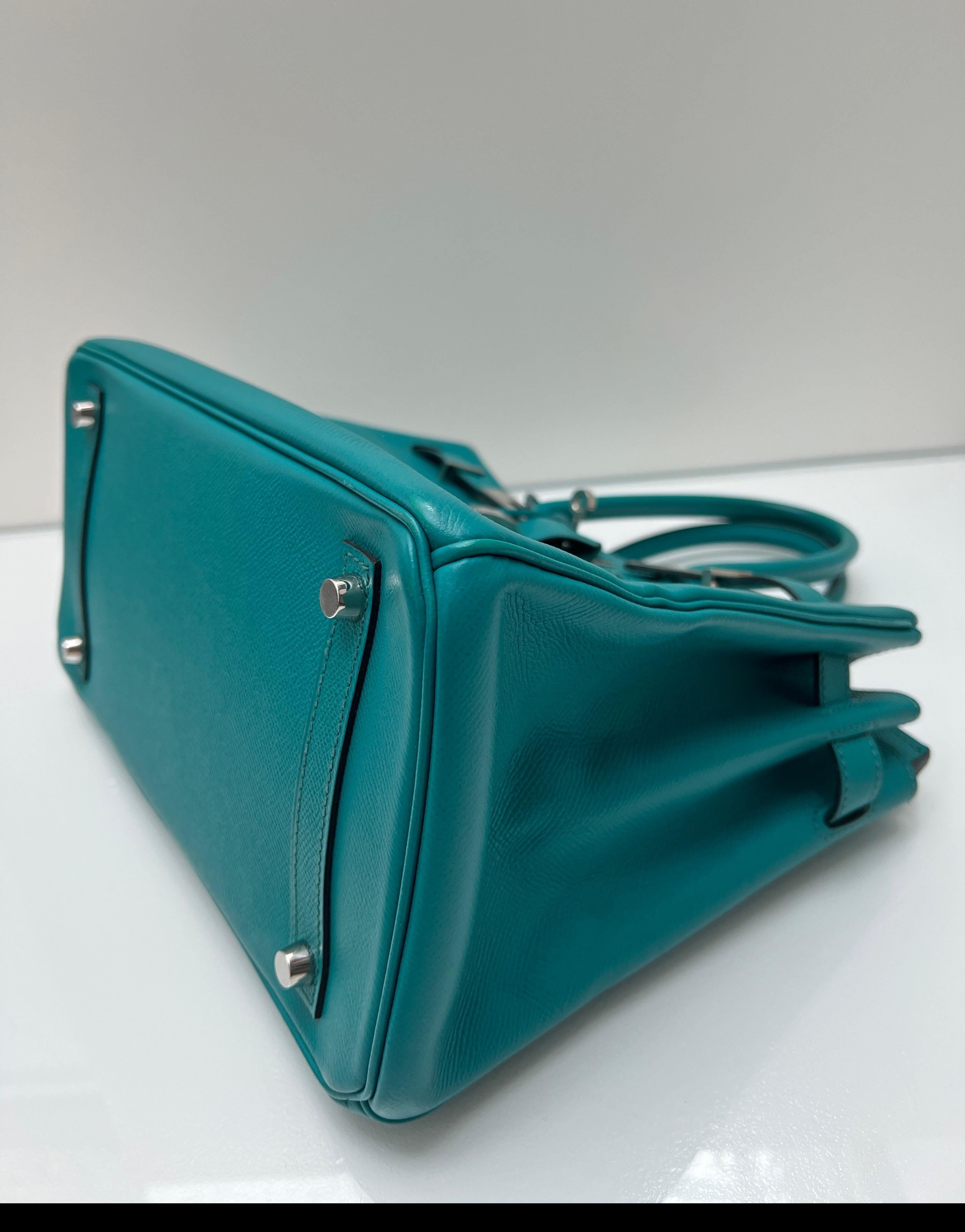 Sac Hermes Birkin 30 bleu Paon en vente 4