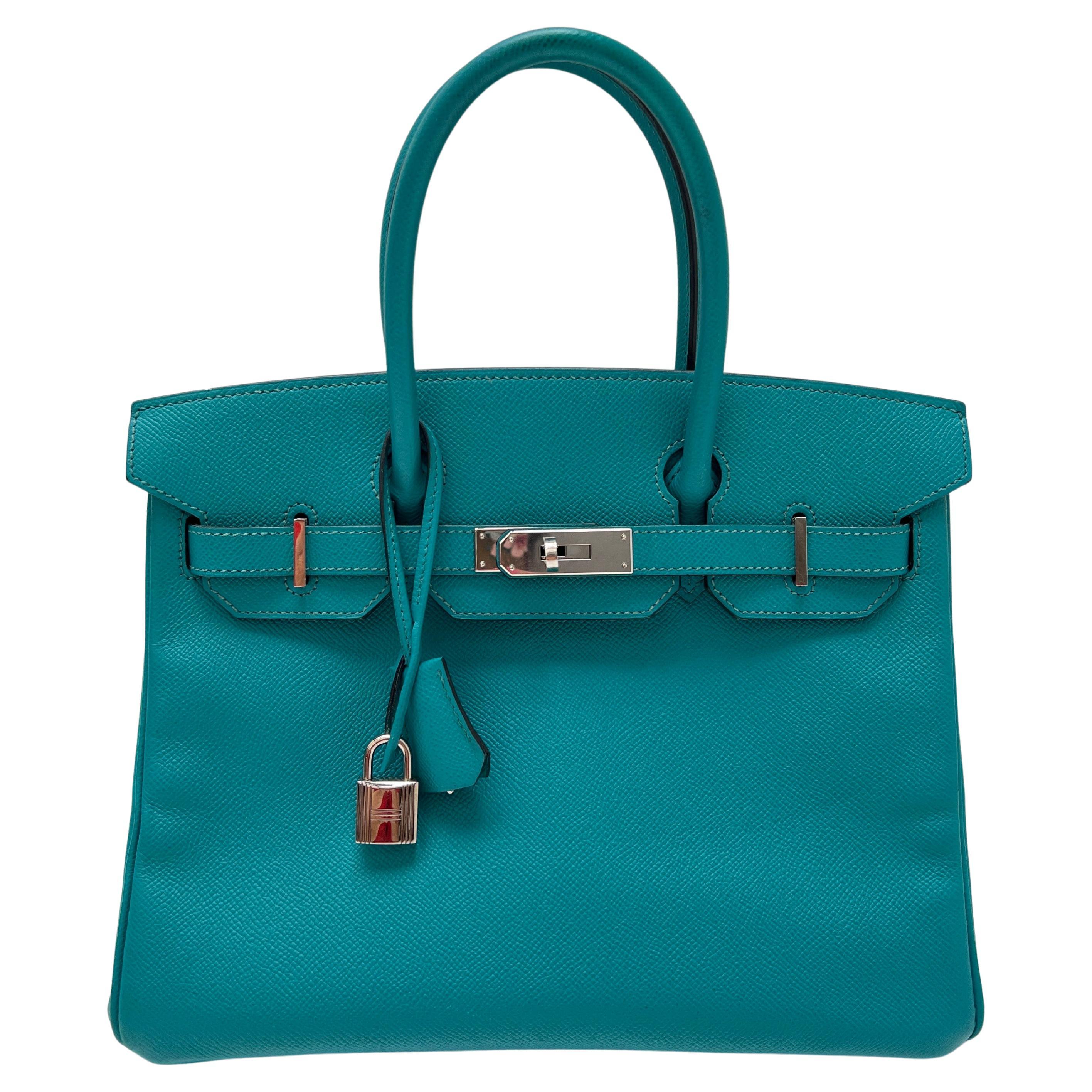 Borsa Hermes Paon Birkin 30 blu