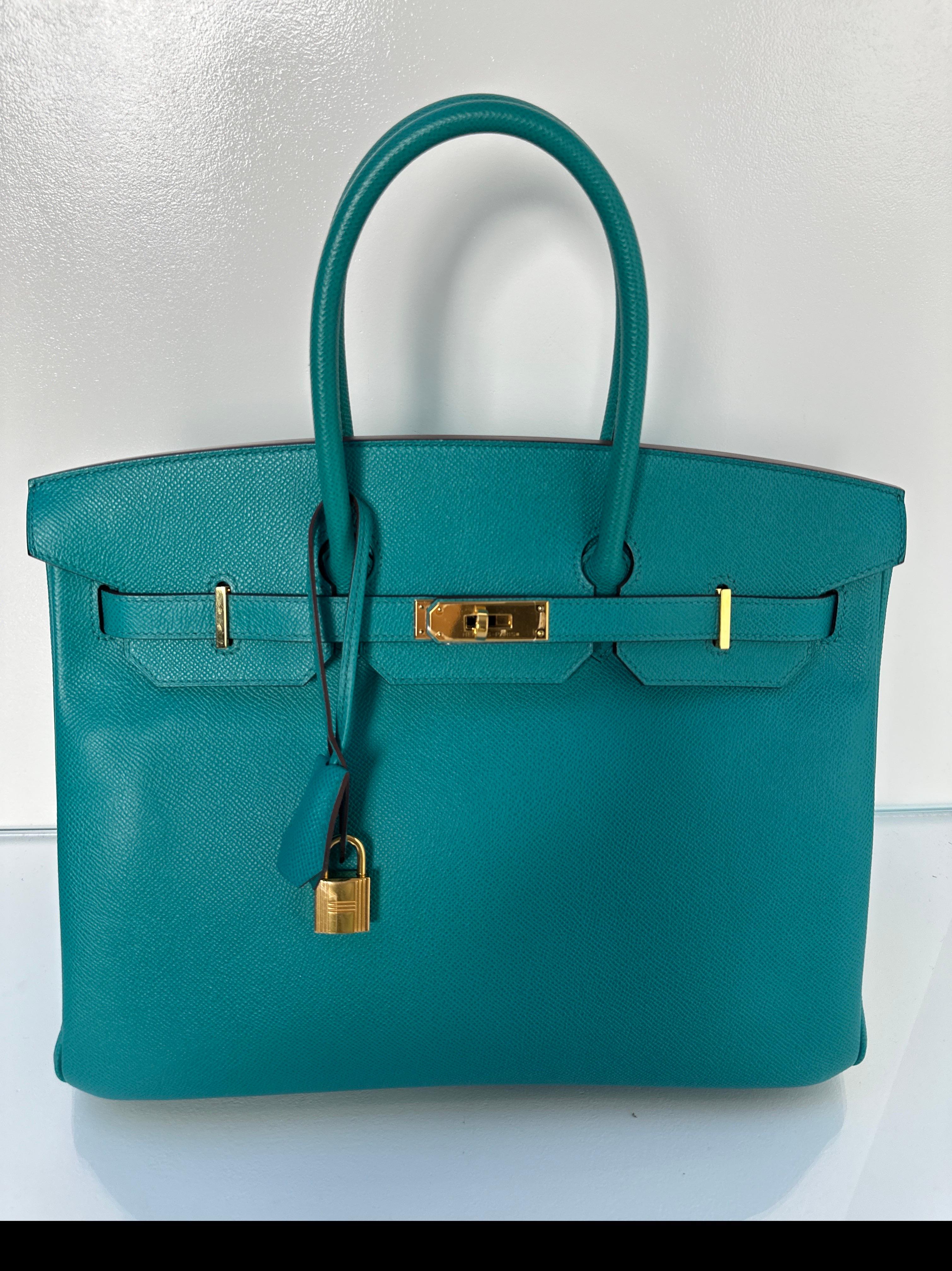 Hermes Blue Paon Birkin 35 Bag 6