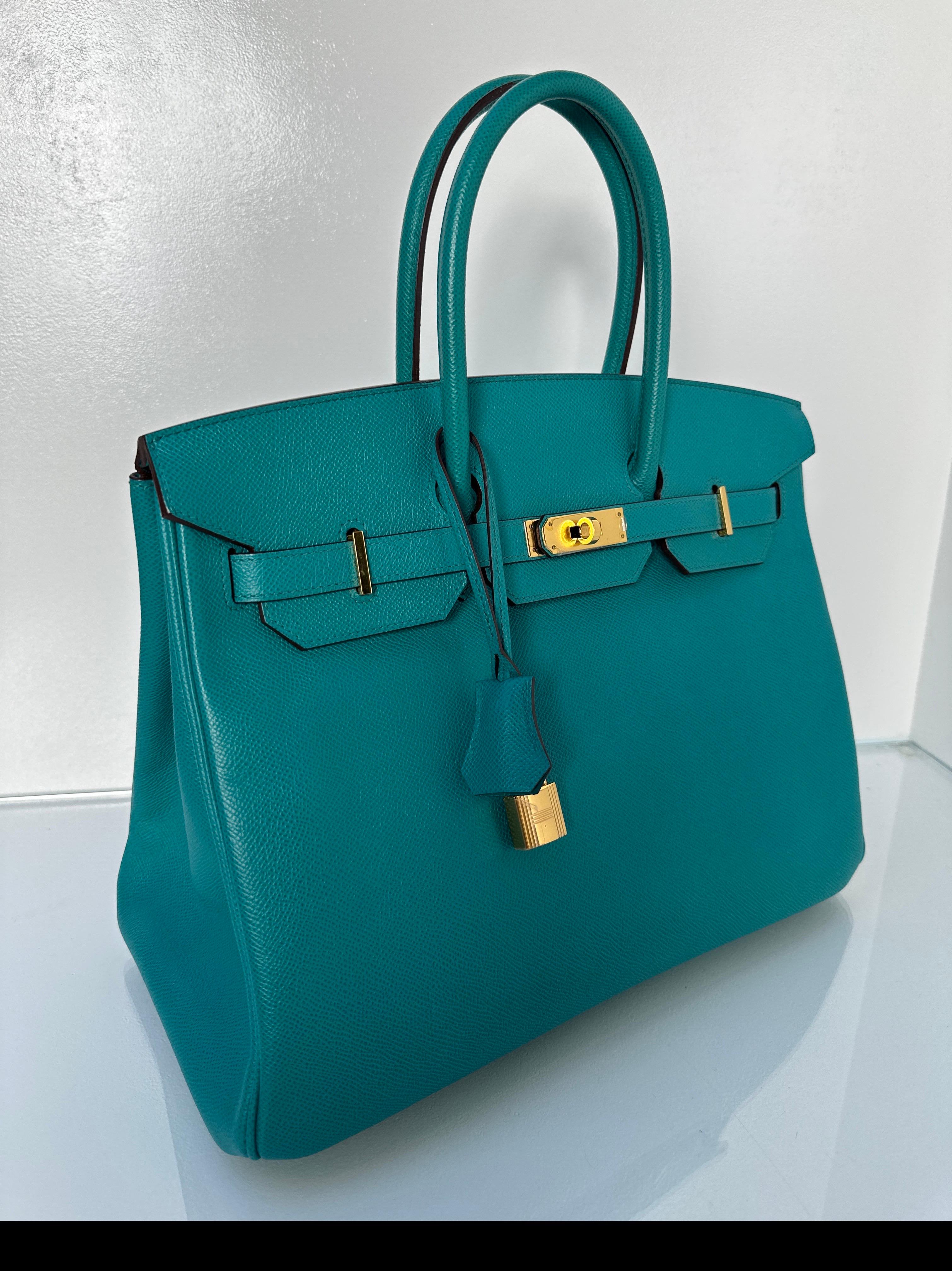 Hermes Blue Paon Birkin 35 Bag 7