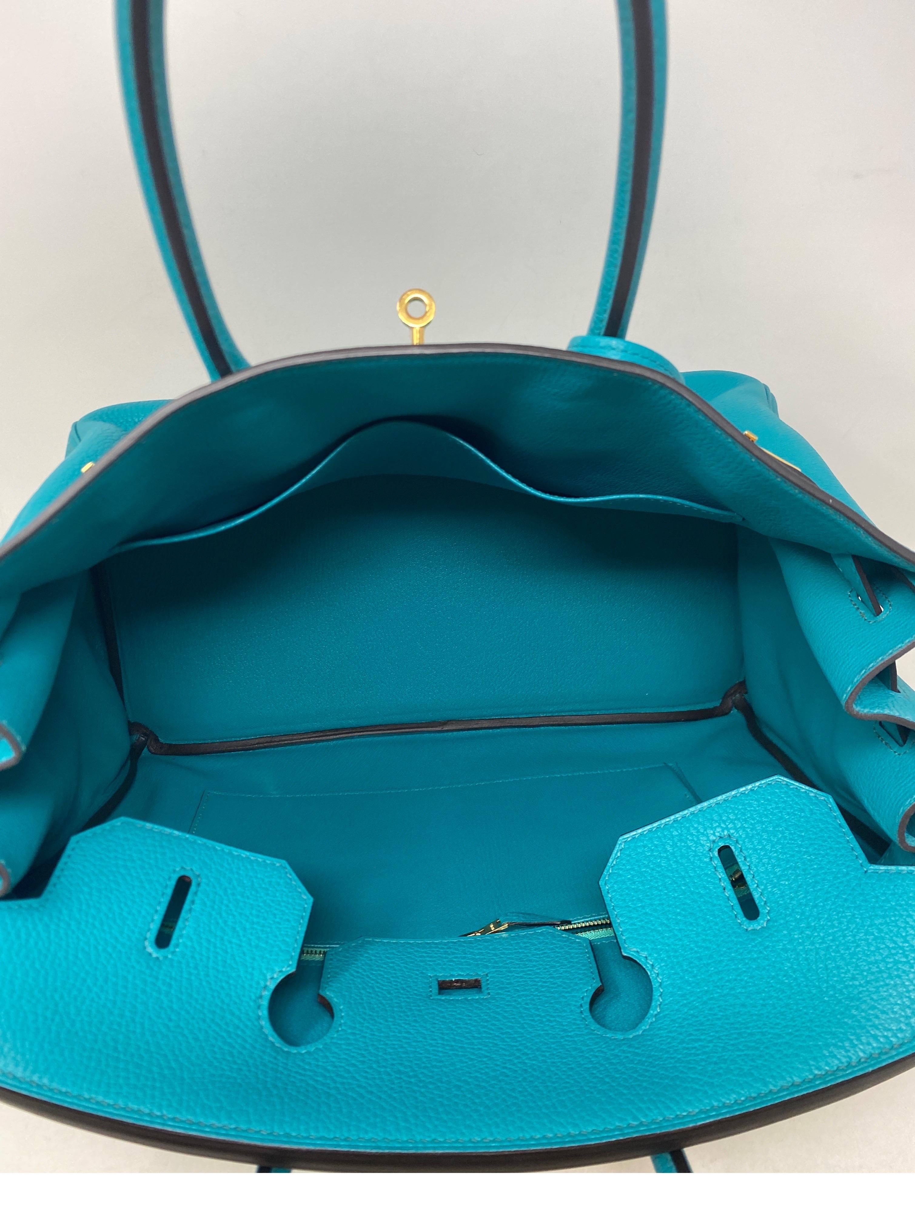 Hermes Blue Paon Birkin 35 Bag 7