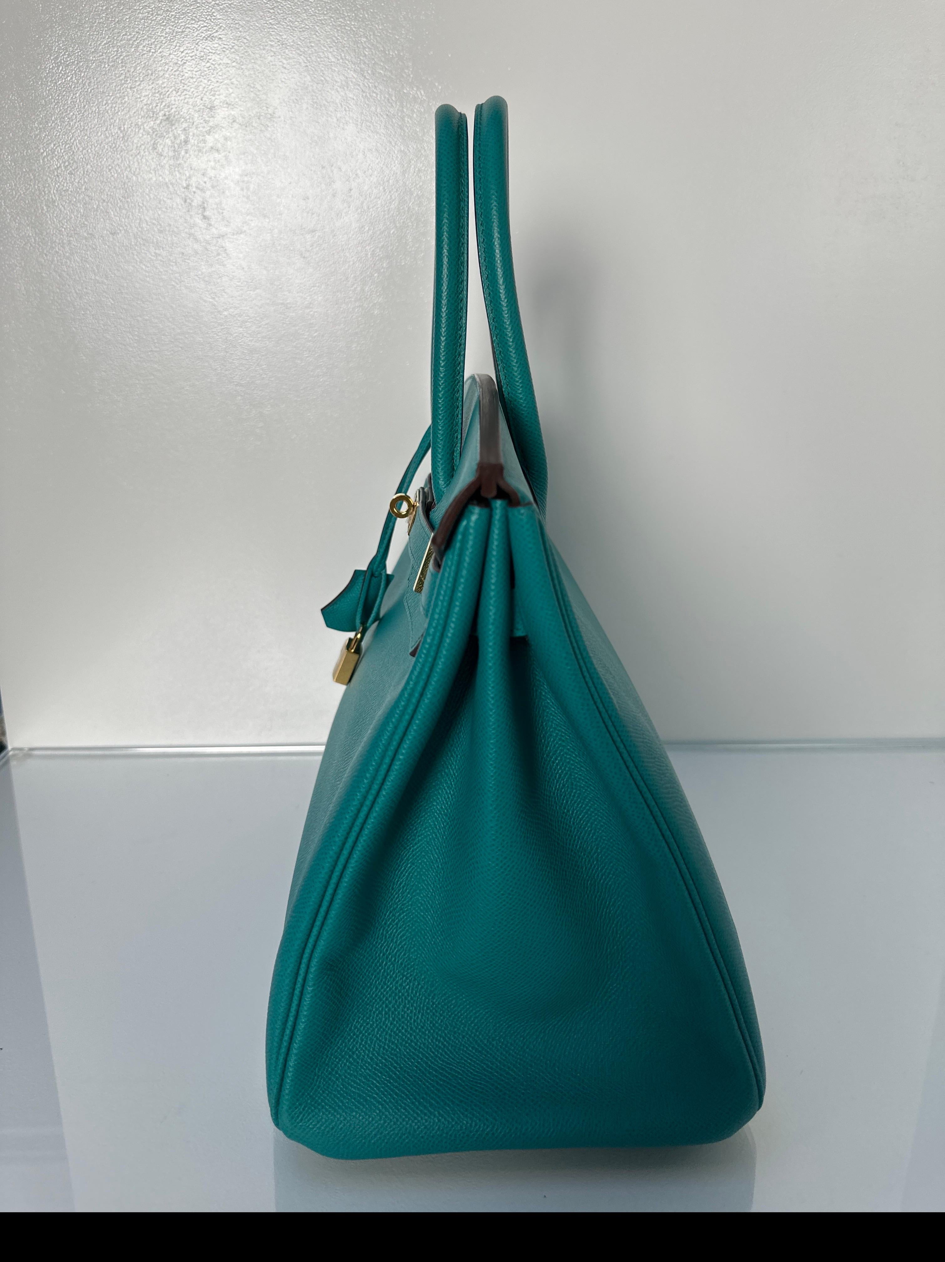 Hermes Blue Paon Birkin 35 Bag 9