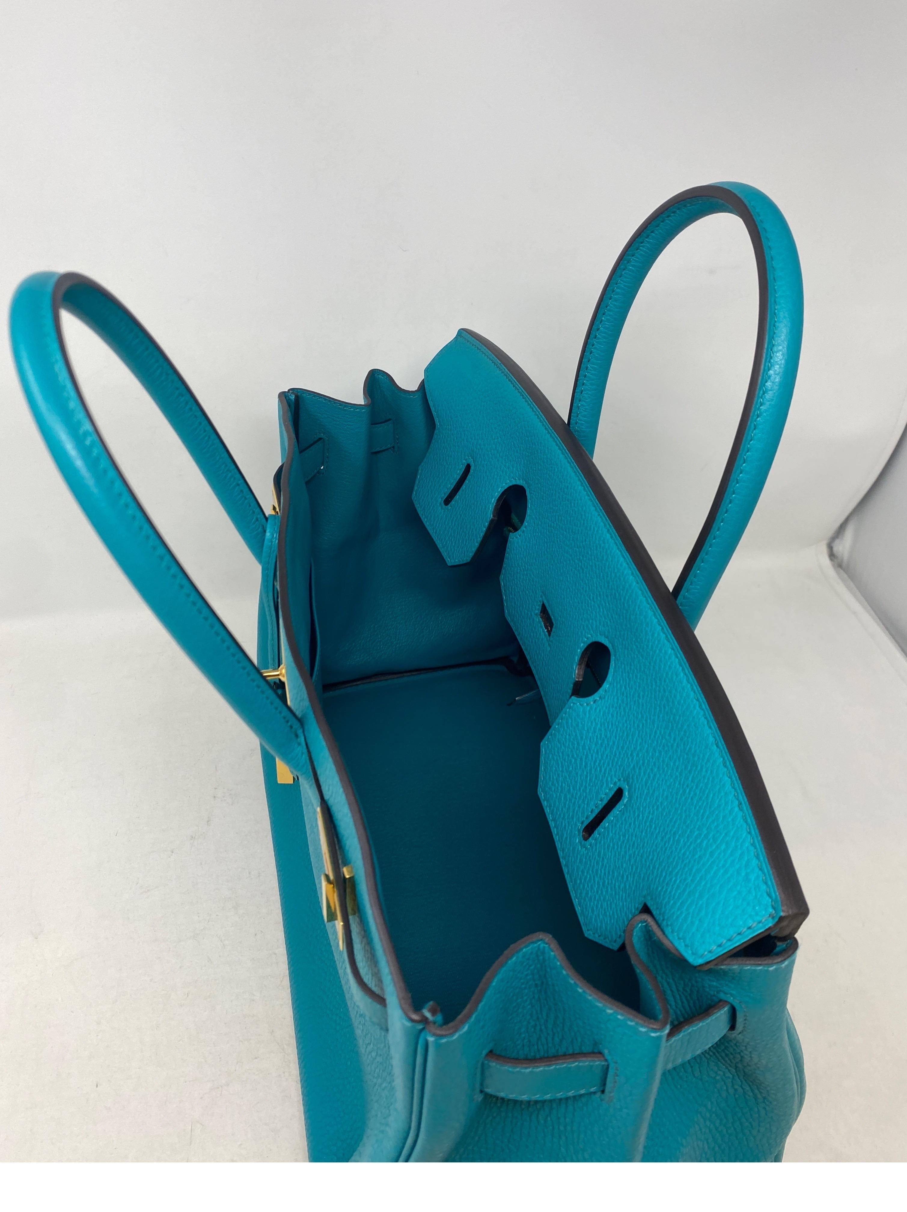 Hermes Blue Paon Birkin 35 Bag 8