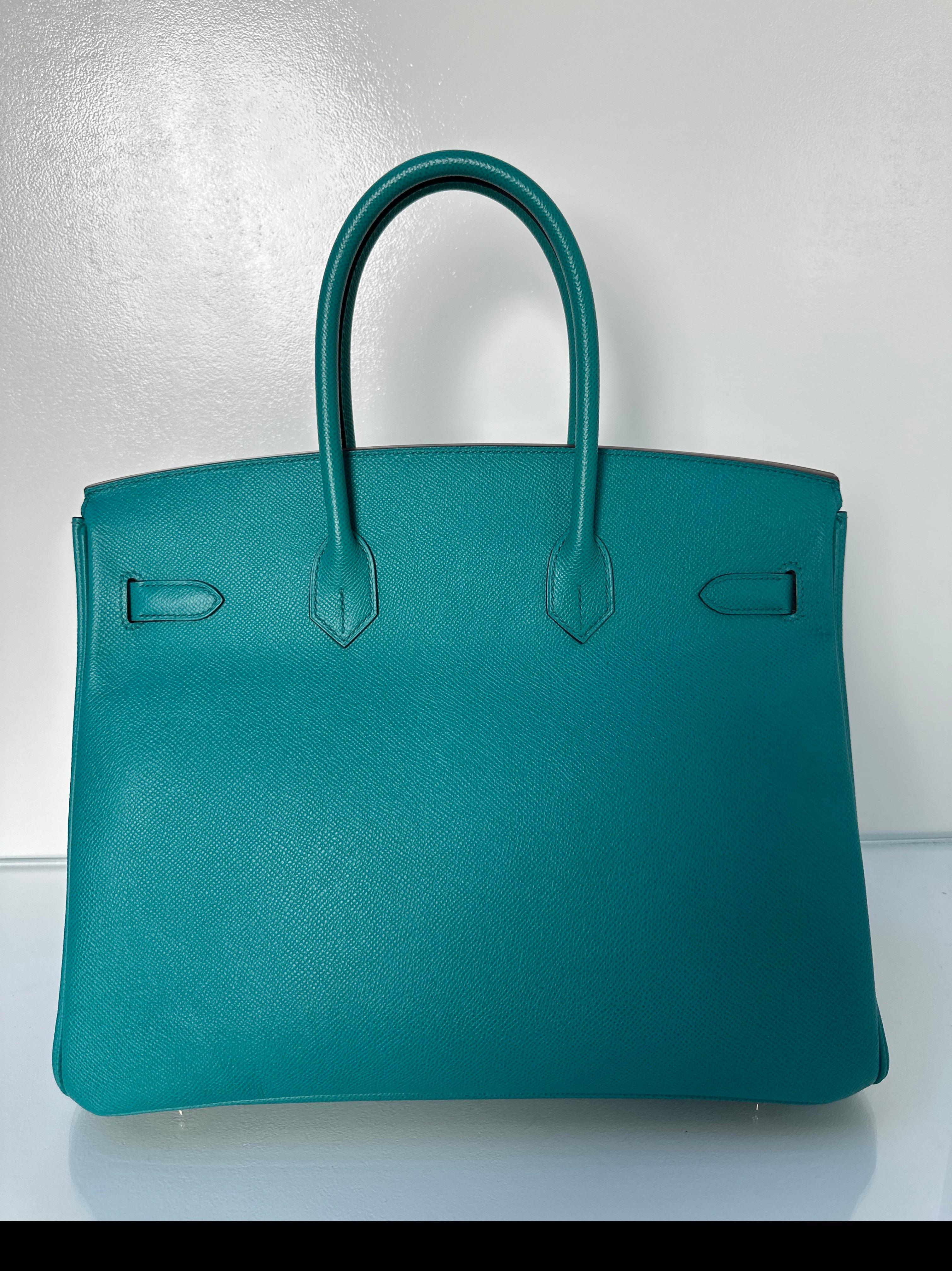 Hermes Blue Paon Birkin 35 Bag 10