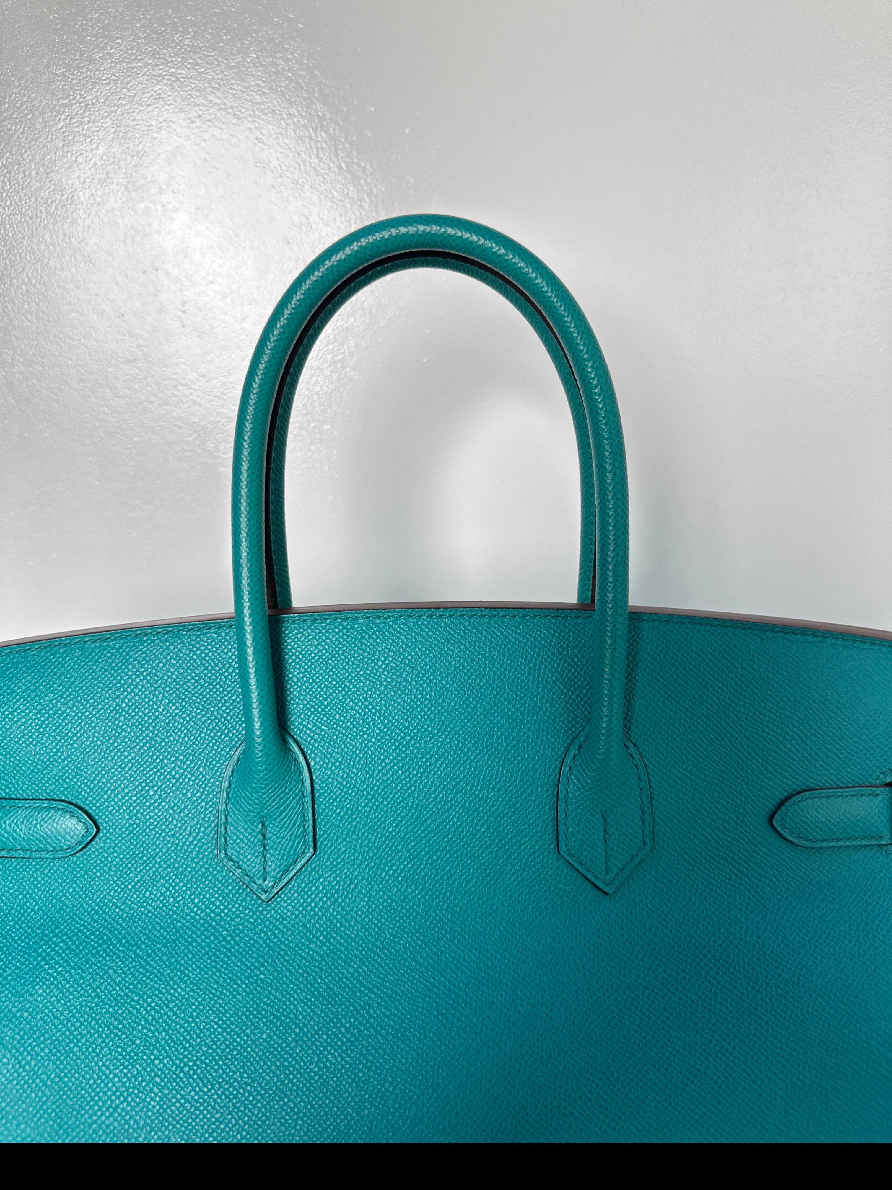 Hermes Blue Paon Birkin 35 Bag 11