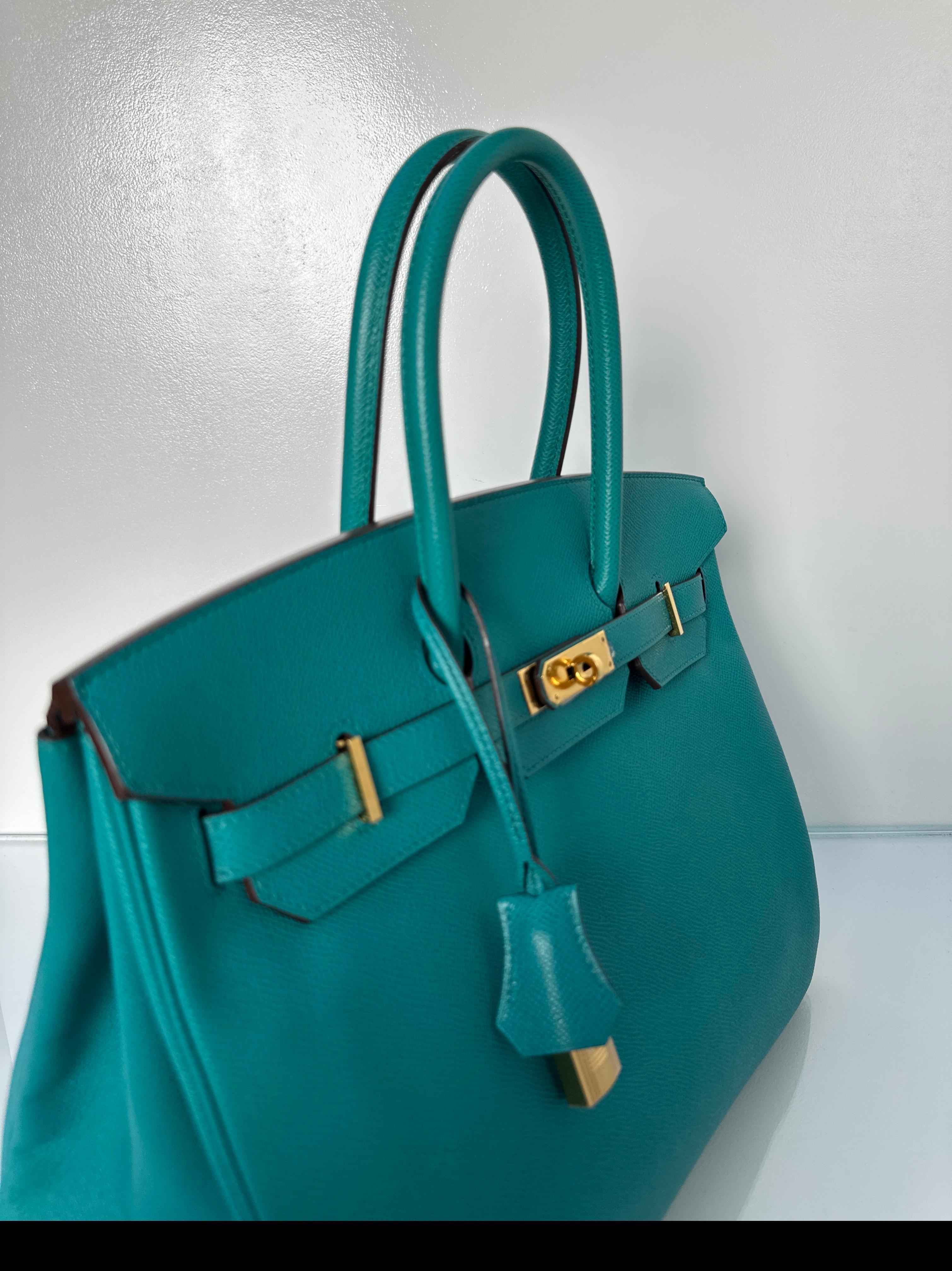 Hermes Blue Paon Birkin 35 Bag 12
