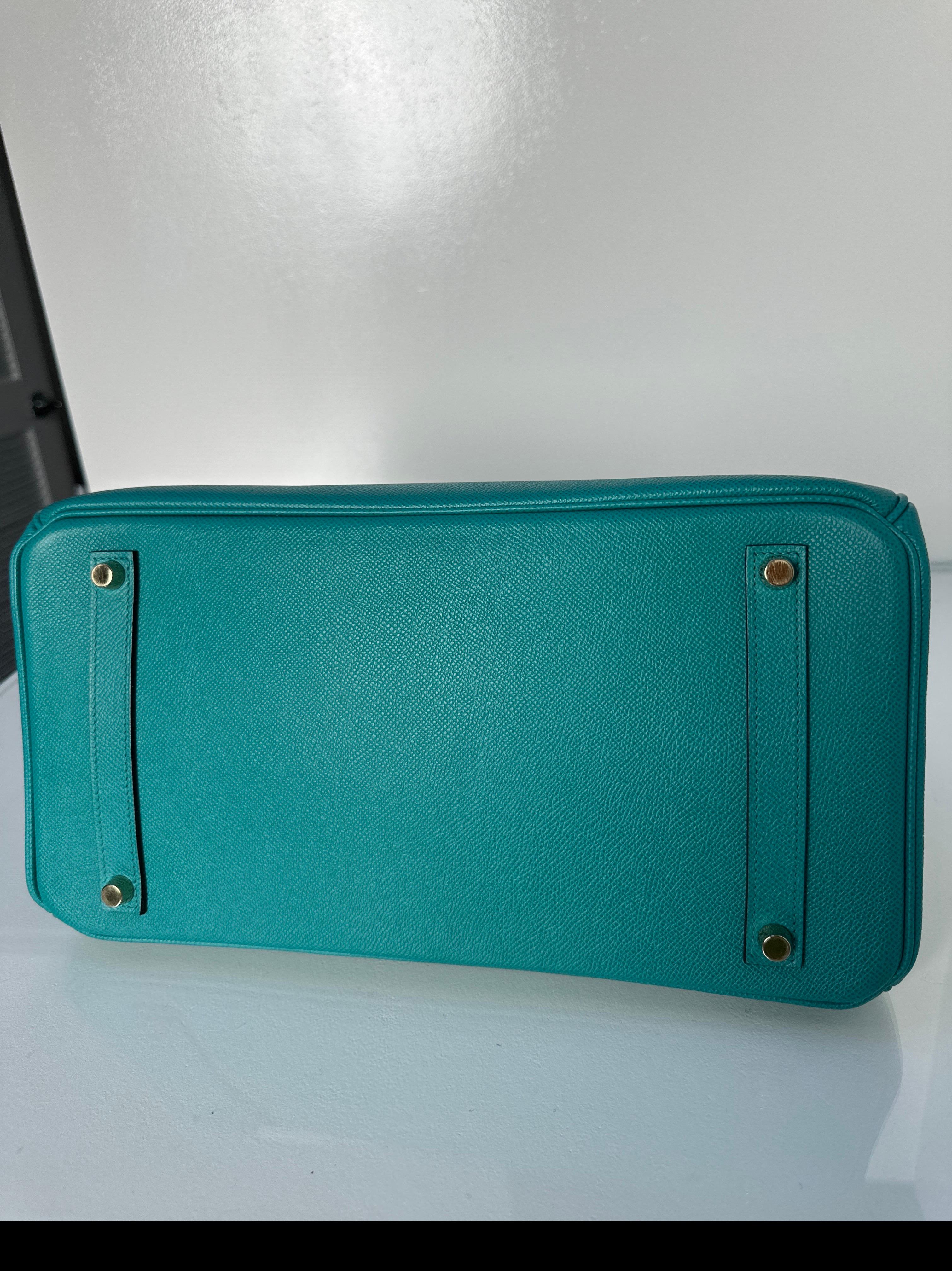 Hermes Blue Paon Birkin 35 Bag 13