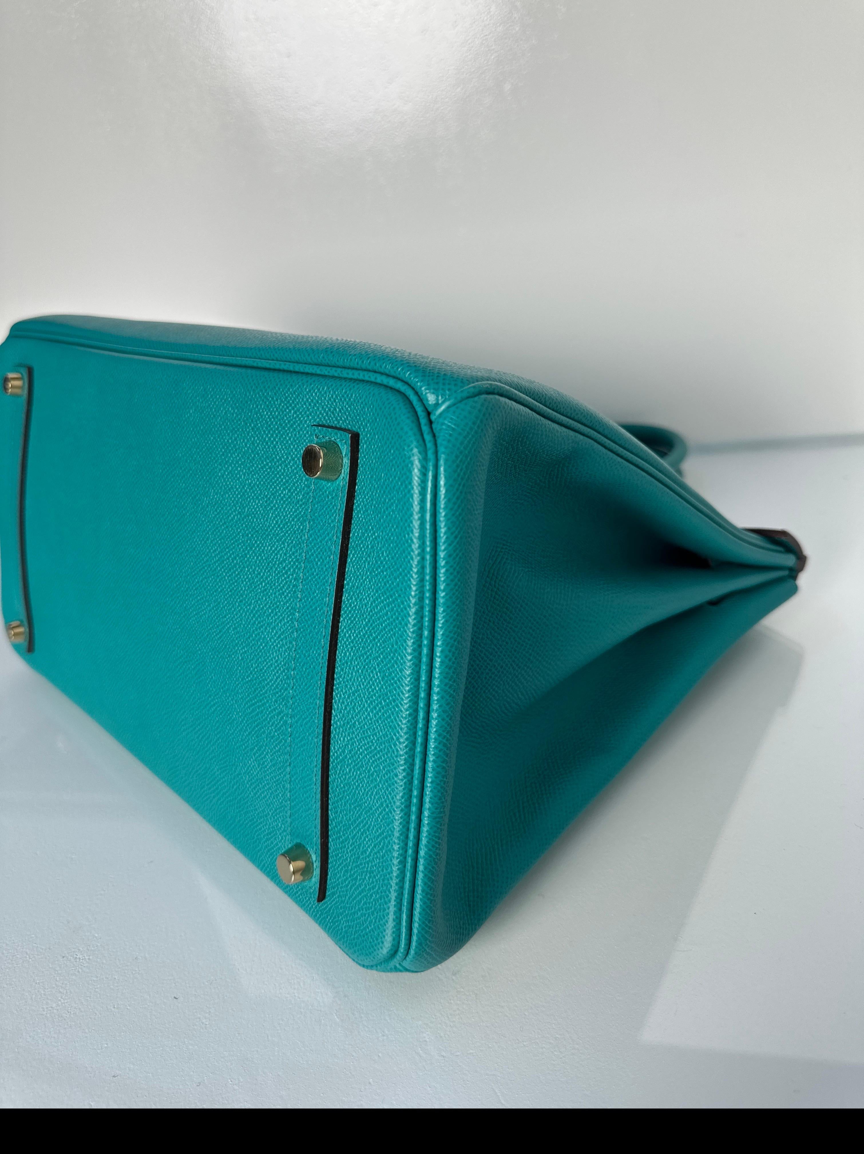 Hermes Blue Paon Birkin 35 Bag 14