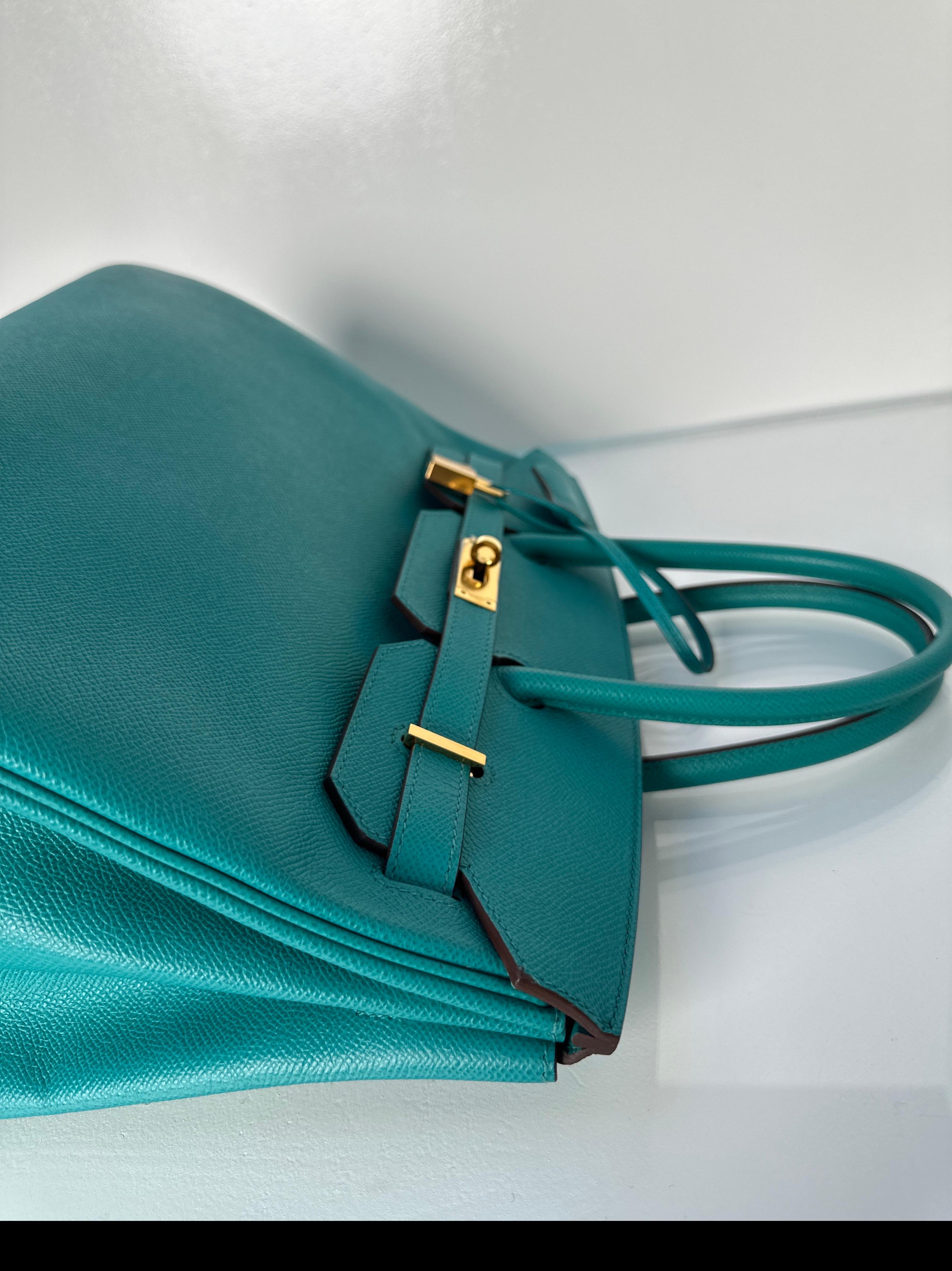 Hermes Blue Paon Birkin 35 Bag 15