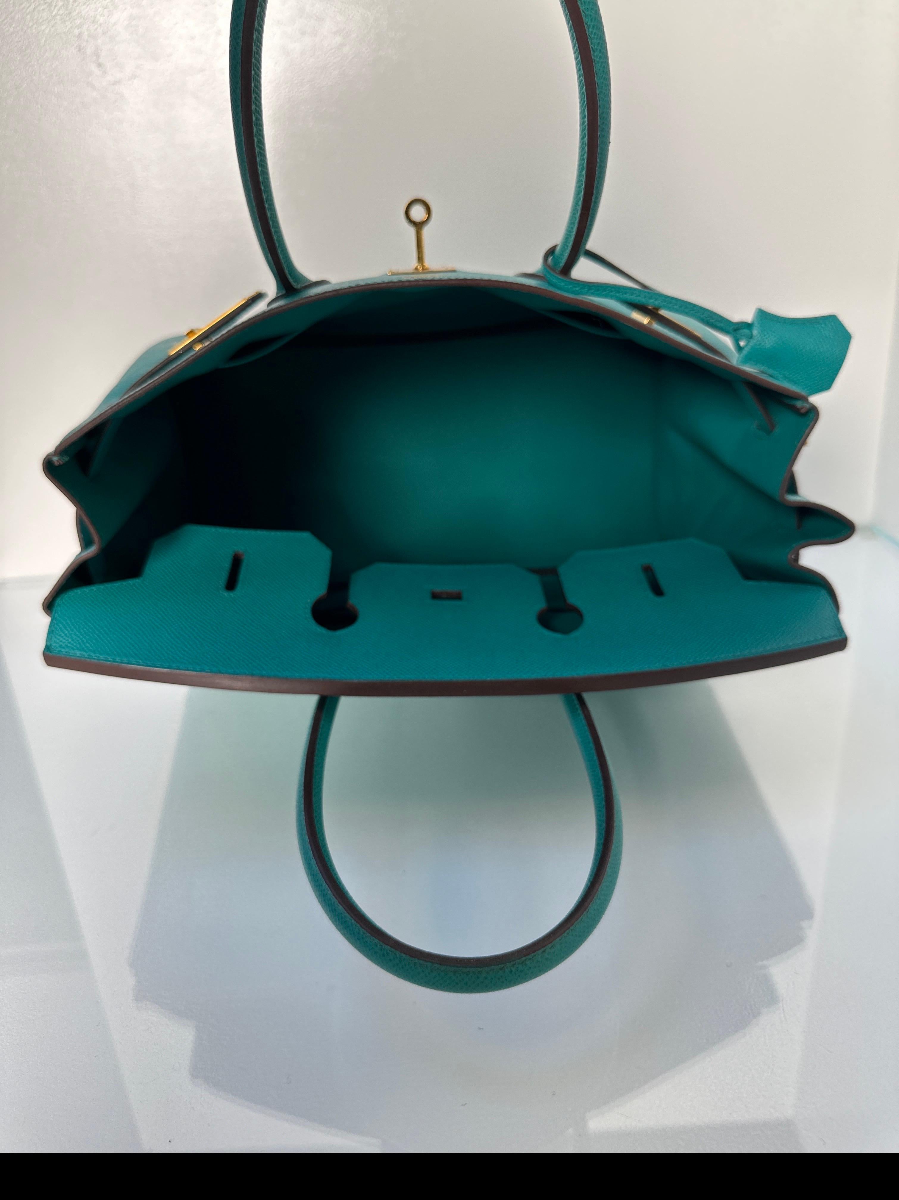 Hermes Blue Paon Birkin 35 Bag 3