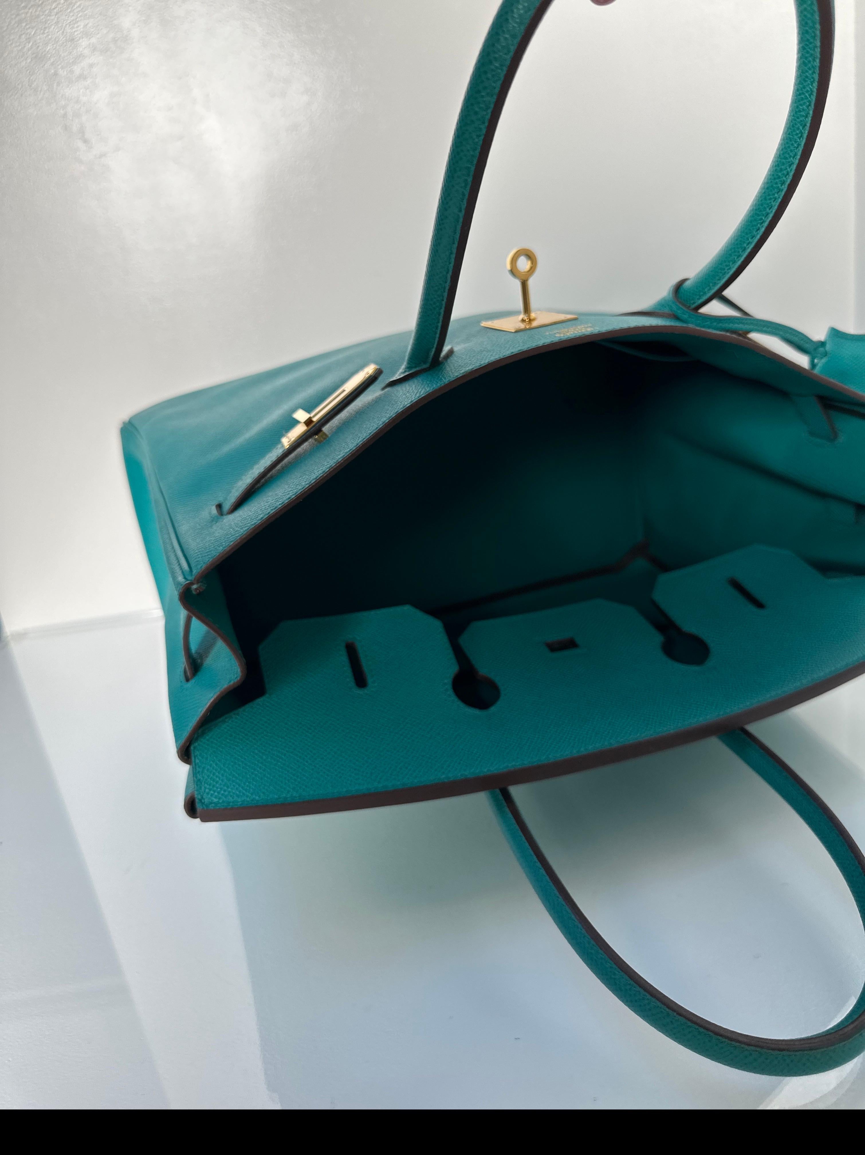 Hermes Blue Paon Birkin 35 Bag 4