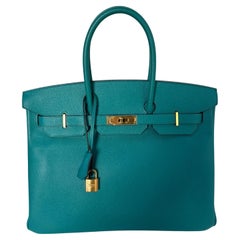 Hermes Blue Paon Birkin 35 Bag