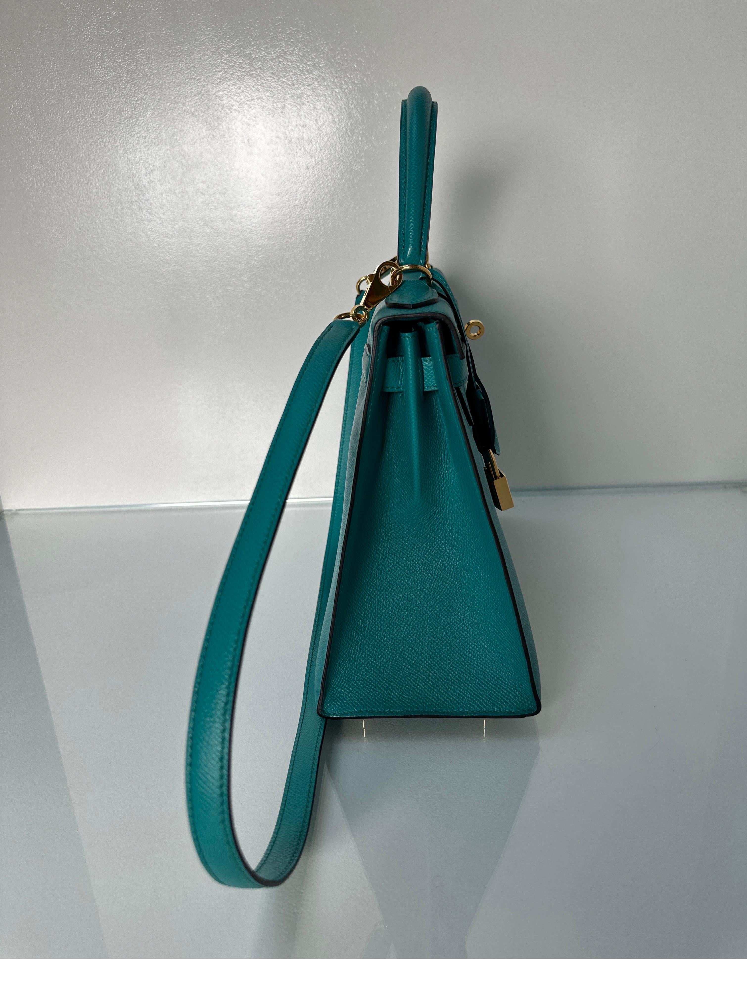 Hermes Blue Paon Kelly 28 Bag 1