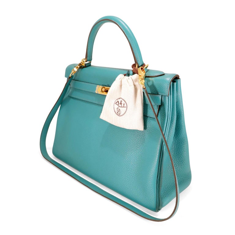 Hermès Blue Paon Togo 32 cm Kelly Bag For Sale at 1stDibs | blue paon ...