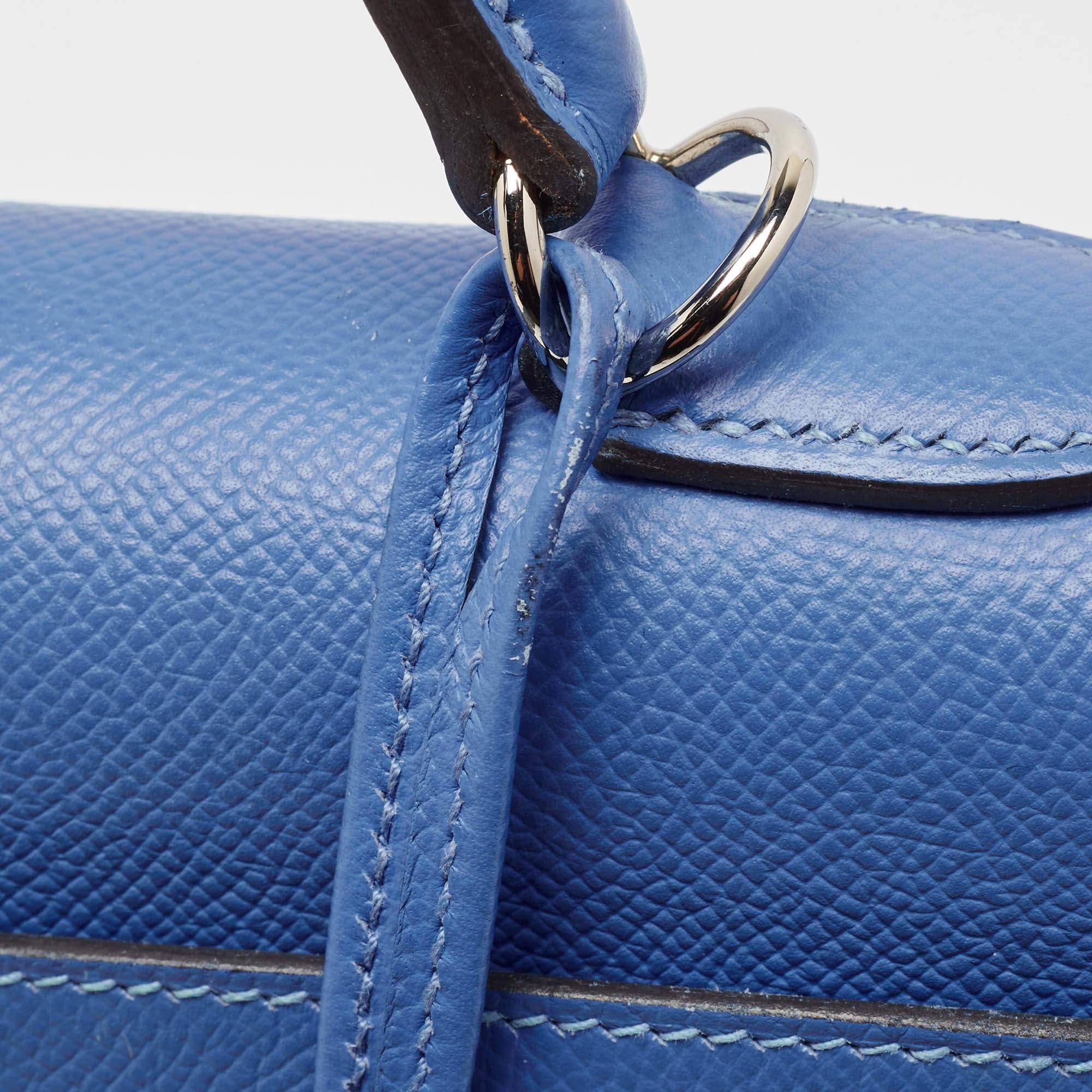 Hermes Blue Paradis Epsom Leather Palladium Hardware Kelly Sellier 35 Bag 4