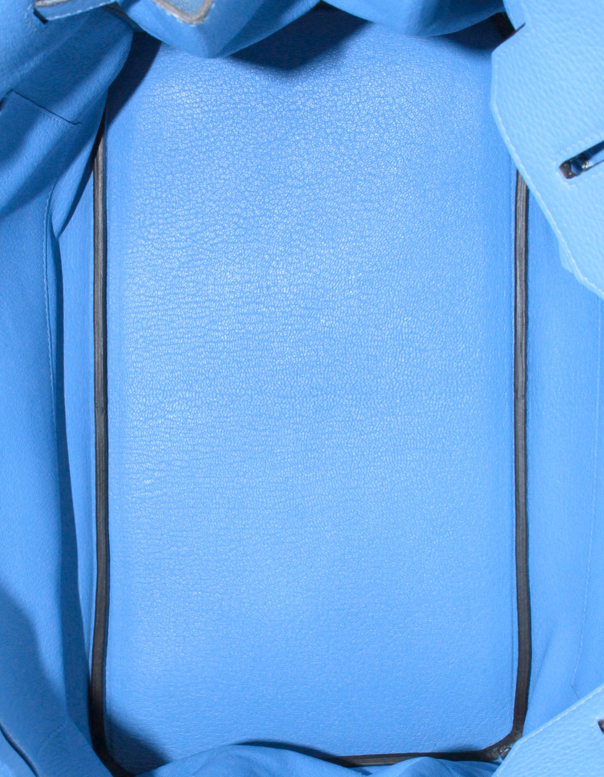 Hermes Blaue Paradis Taurillon Clemence 35cm Birkin-Tasche aus Leder GHW im Angebot 4