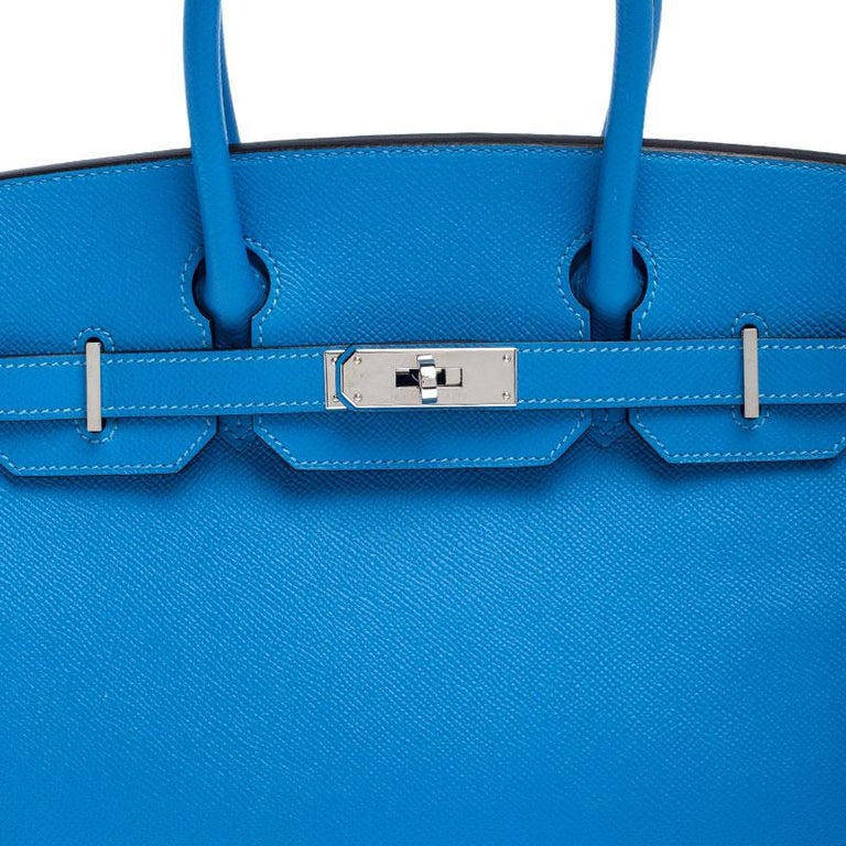 Hermes Blue Paradise Epsom Leather Palladium Hardware Birkin 30 Bag For ...
