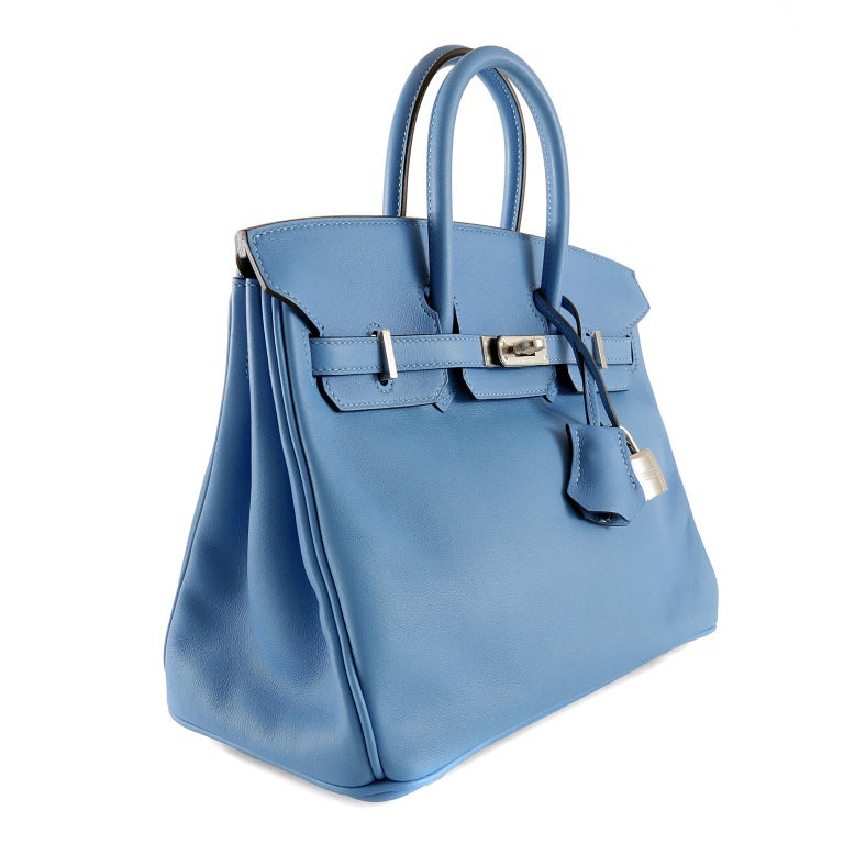 Hermès Blue Paradise Swift Leather 25 cm Birkin Bag For Sale at 1stdibs