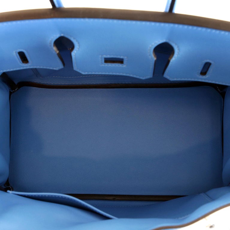 Hermès Blue Paradise Swift Leather 25 cm Birkin Bag For Sale at 1stdibs