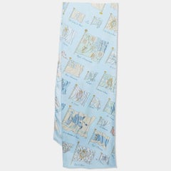 Hermes Blue Pavois Silk Muffler