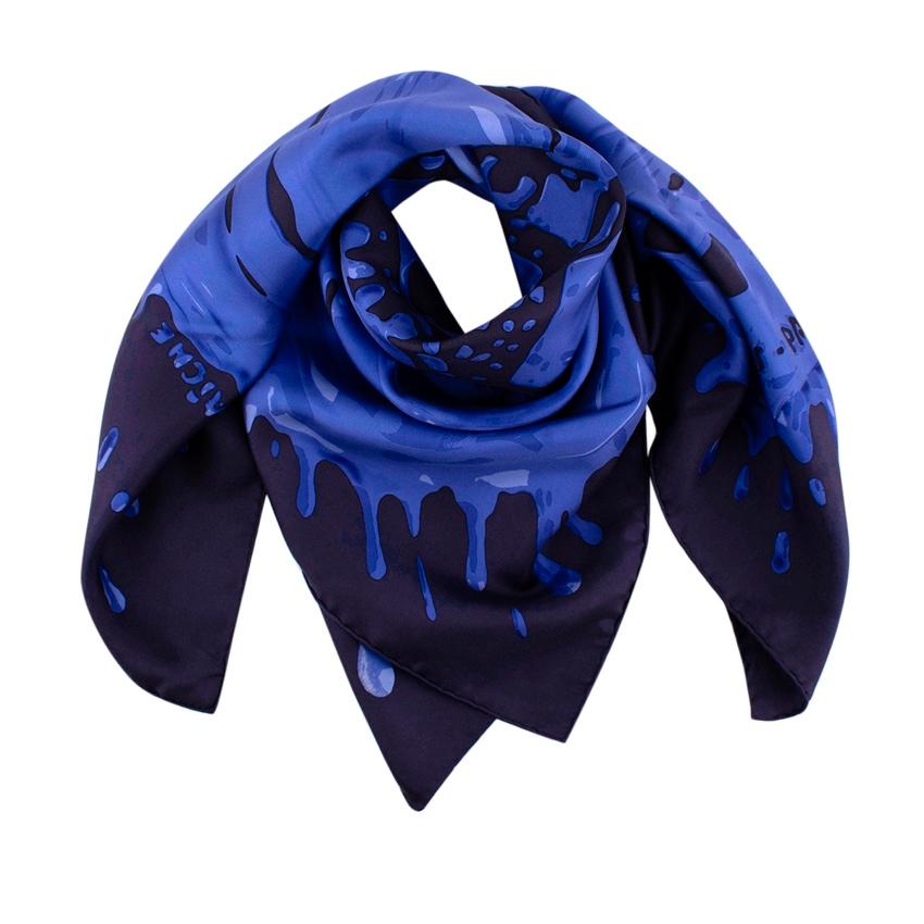 Hermes Blau Peinture Fraiche Seidenschal 90 Damen