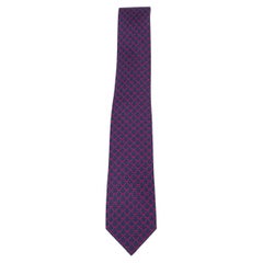 Hermès Blau-rosa Seiden-Twill 605781 HORSE H Krawatte