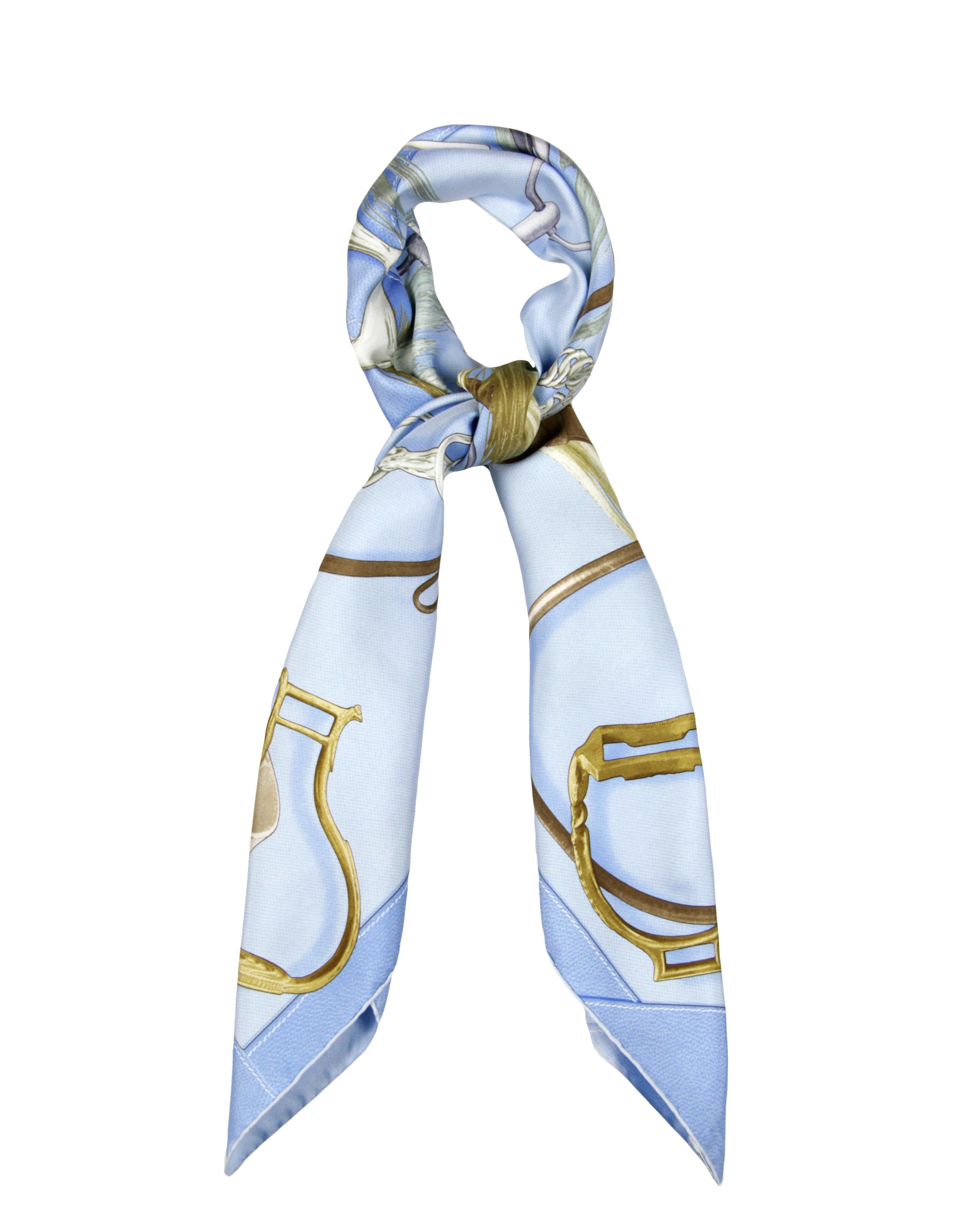 Hermes Blue Projets Carres 90cm Silk Scarf Designed by Henri d'Origny In Excellent Condition In New York, NY