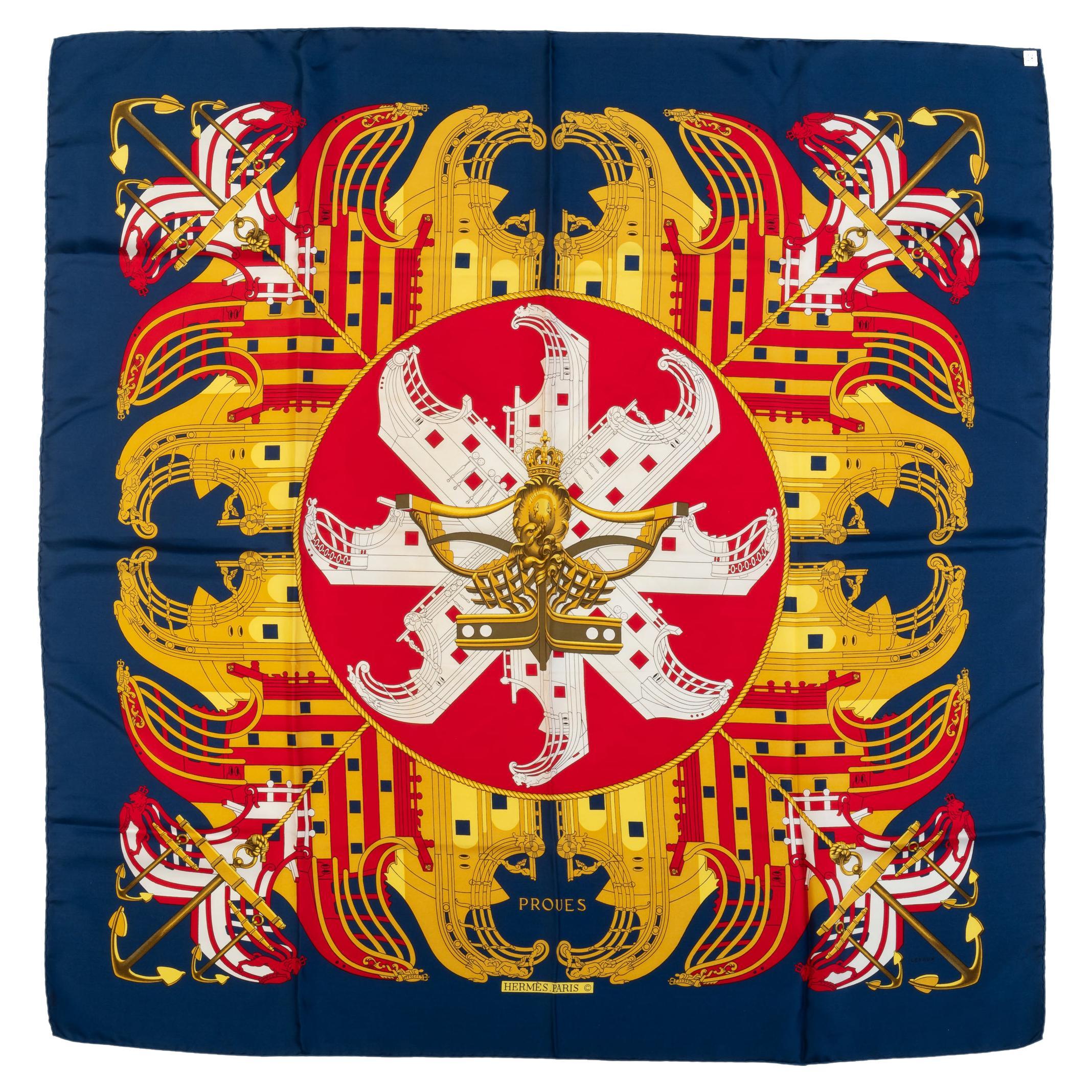 Sciarpa in seta Hermès Blue Proues
