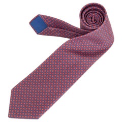 Vintage HERMES blue & red silk twill SPRAY CAN PRINT Tie