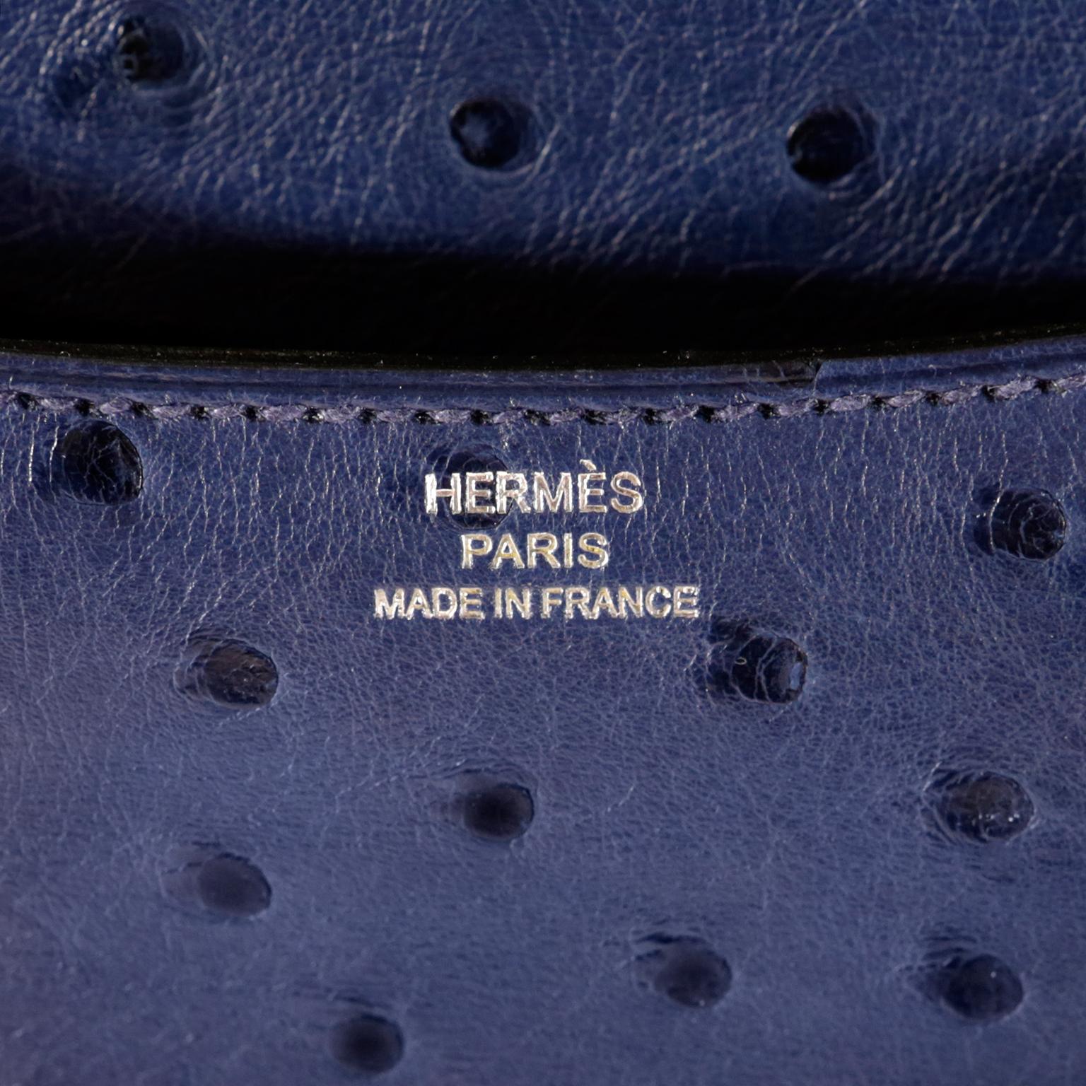 Hermès Blue Roi Ostrich Constance Mini 18 6