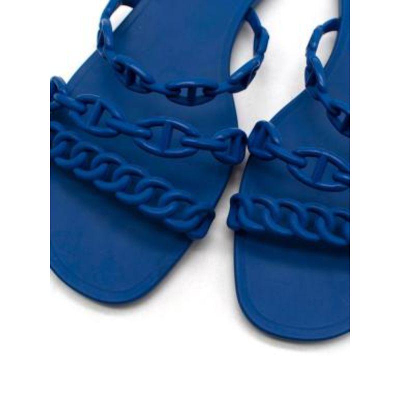 Hermes Blue Rubber Rivage Sandals For Sale 3