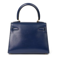 Hermès Blue Saphir Box Calf Leather Vintage Kelly 20cm Sellier
